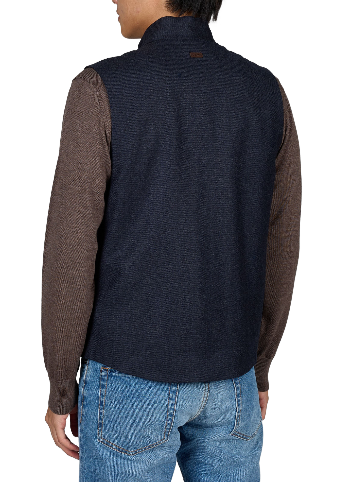 Gerade geschnittene ärmellose Wolljacke ETON Blau