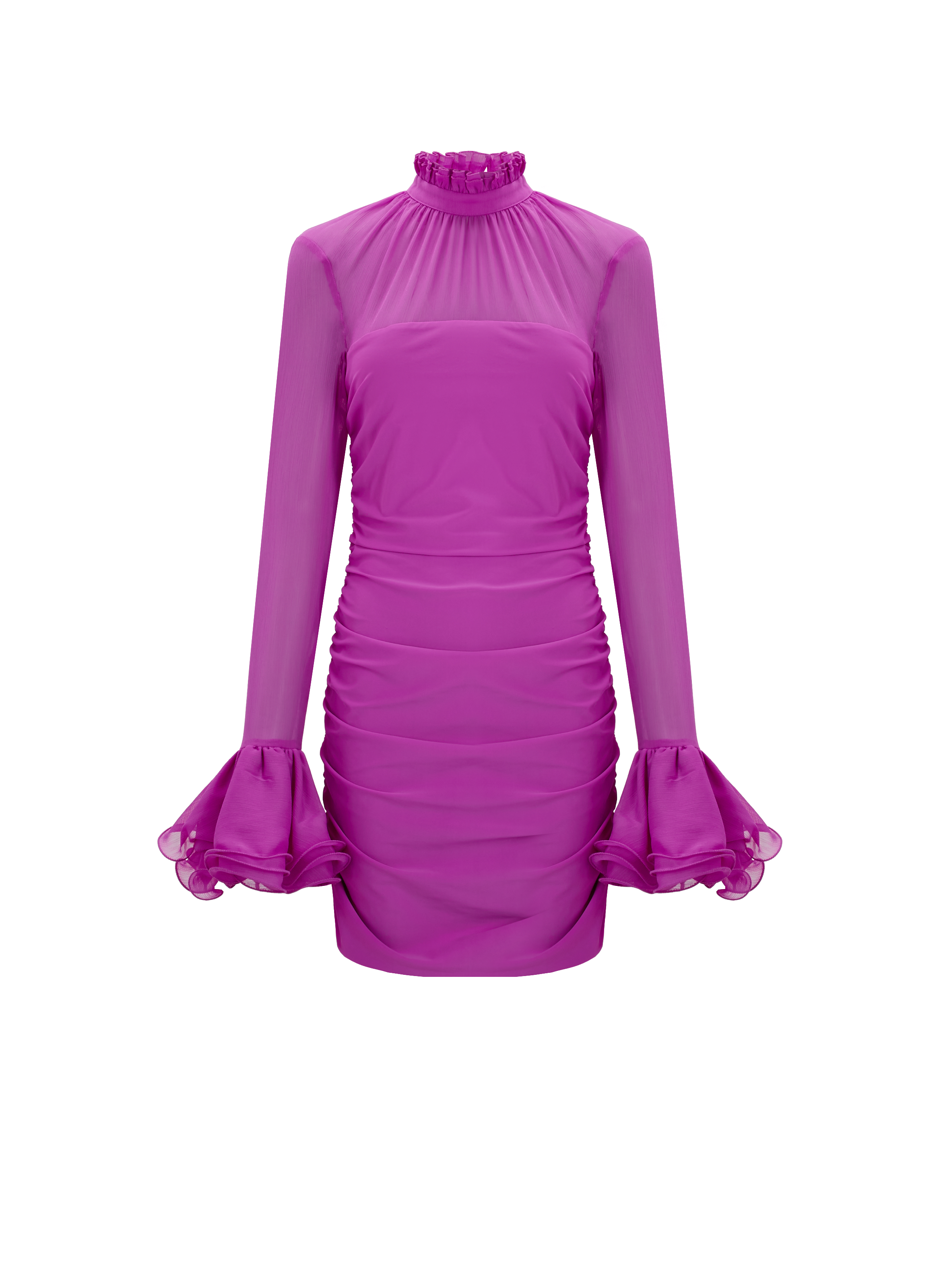 Robe courte froncée ROTATE Violet