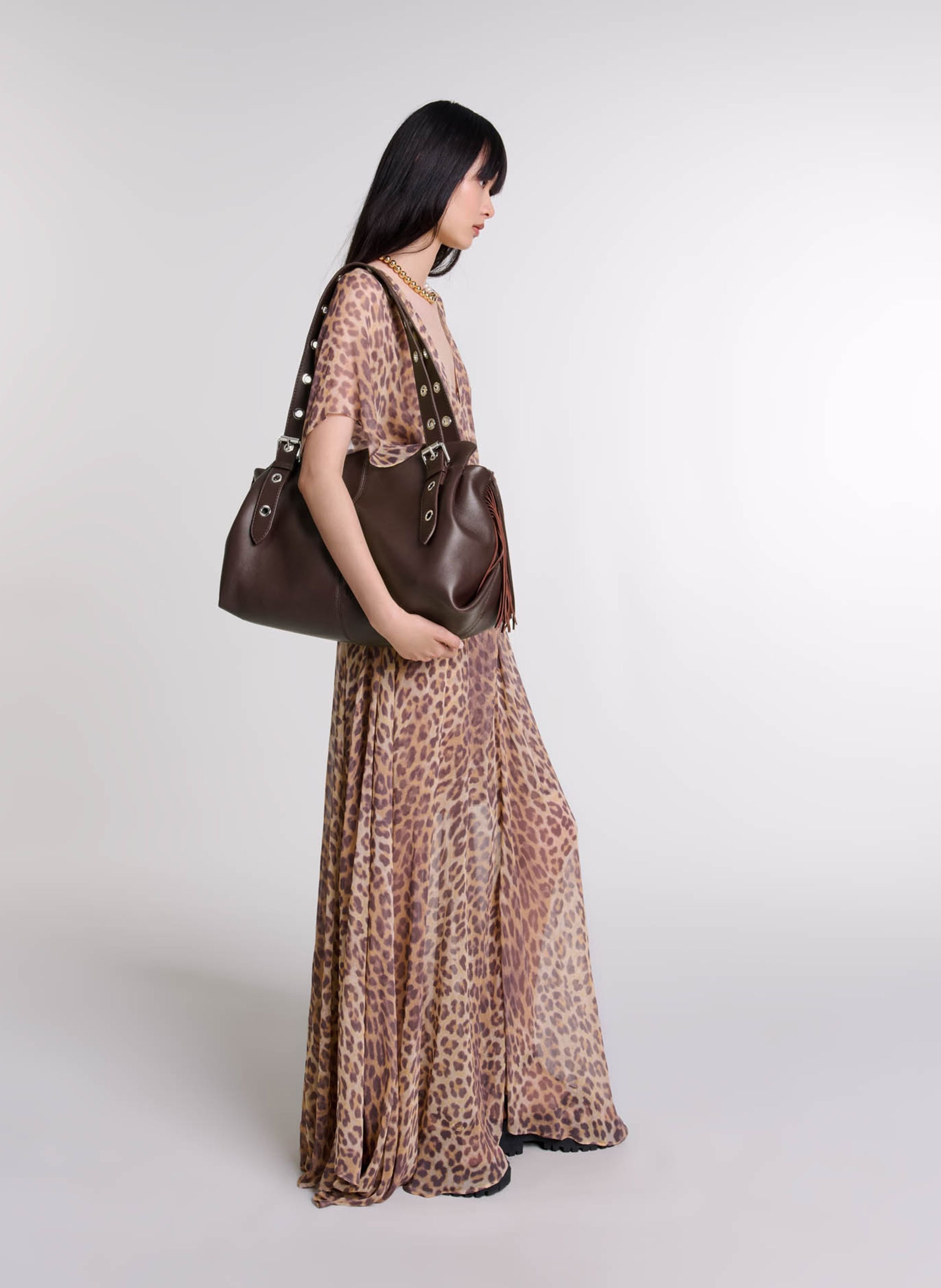 Grand sac shopping en cuir miss m xl MAJE Rouge