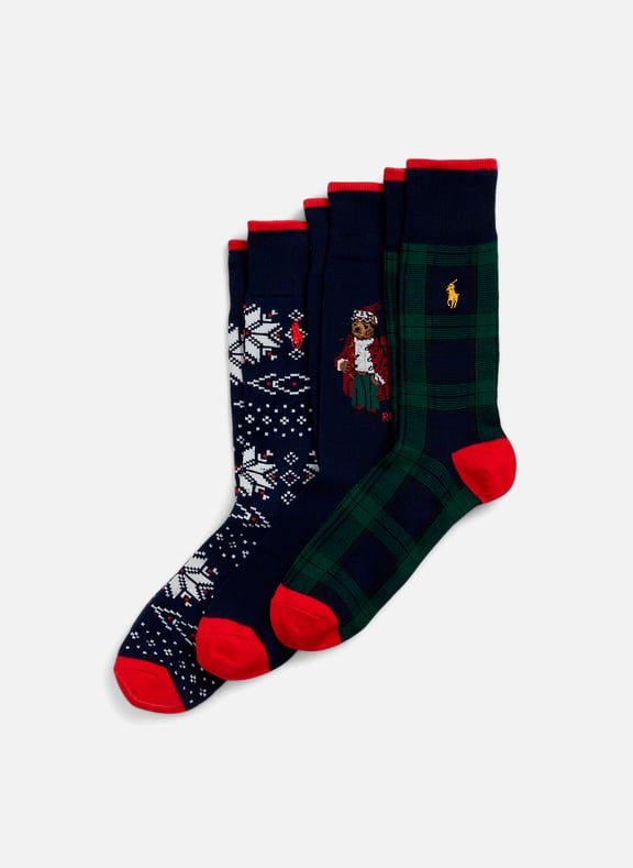 Lot de 3 chaussettes hautes Bleu by POLO RALPH LAUREN POLO RALPH LAUREN Lot de 3 chaussettes hautes Bleu