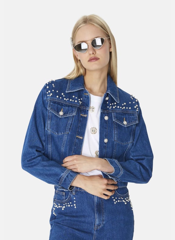 Veste courte uni - vicky Bleu by TARA JARMON TARA JARMON Veste courte uni - vicky Bleu