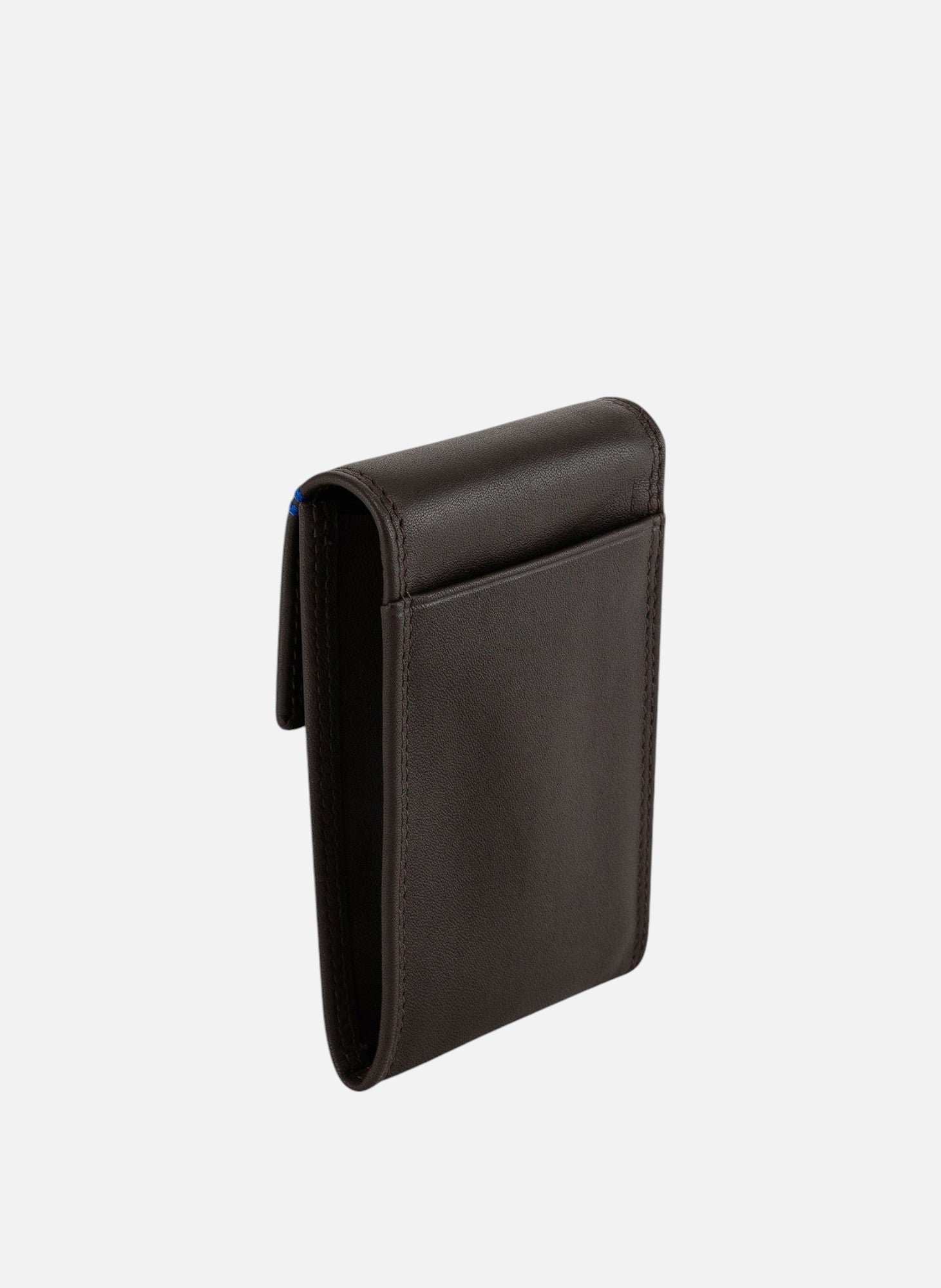 Etui clés à rabat martin en cuir lisse LE TANNEUR Marron