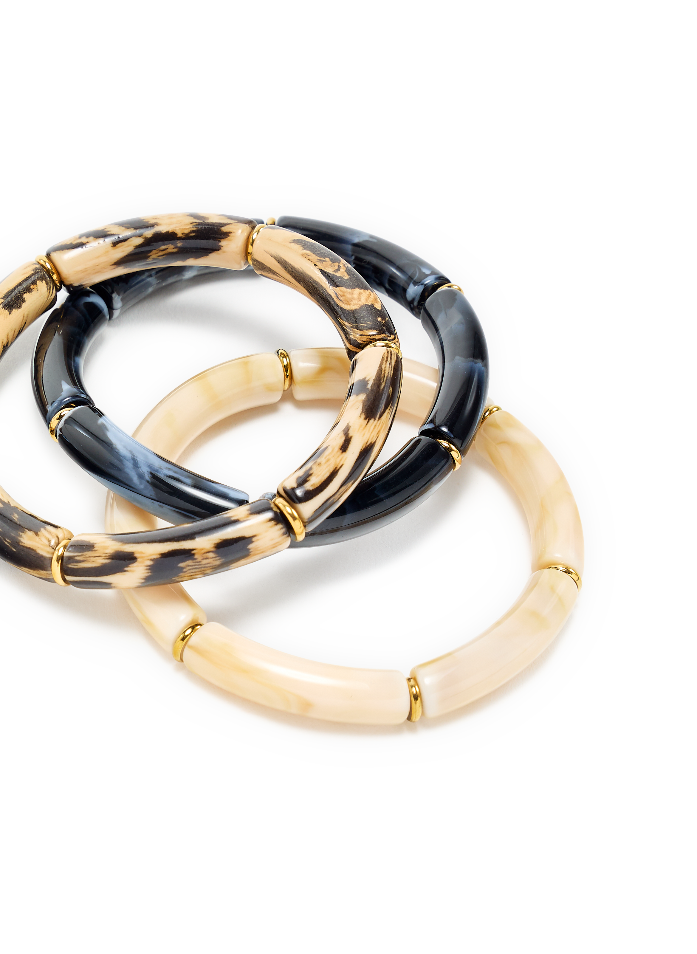 Resin bracelet set AU PRINTEMPS PARIS Black