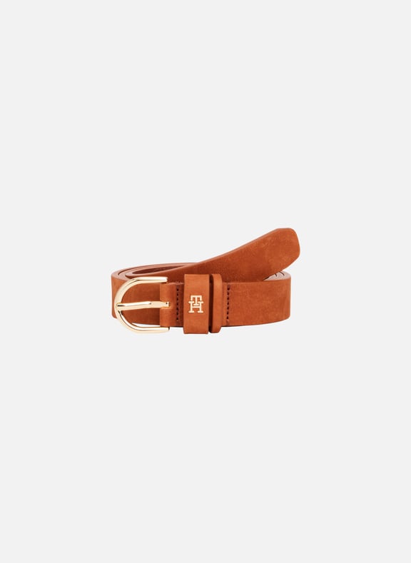 Ceinture en cuir suédé Marron by TOMMY HILFIGER TOMMY HILFIGER Ceinture en cuir suédé Marron