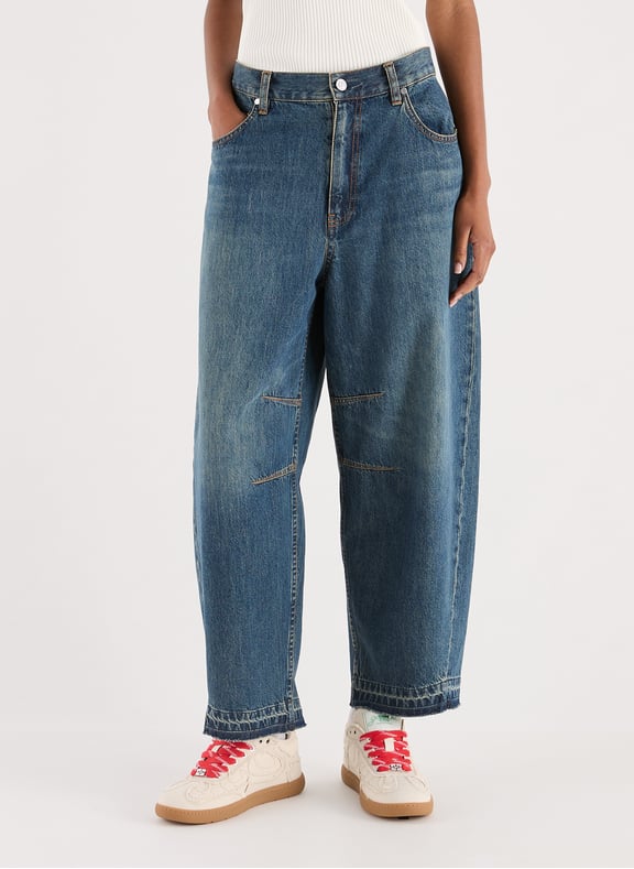 Cotton Cocoon Balloon Jeans Blue by HELMUT LANG HELMUT LANG Cotton Cocoon Balloon Jeans Blue