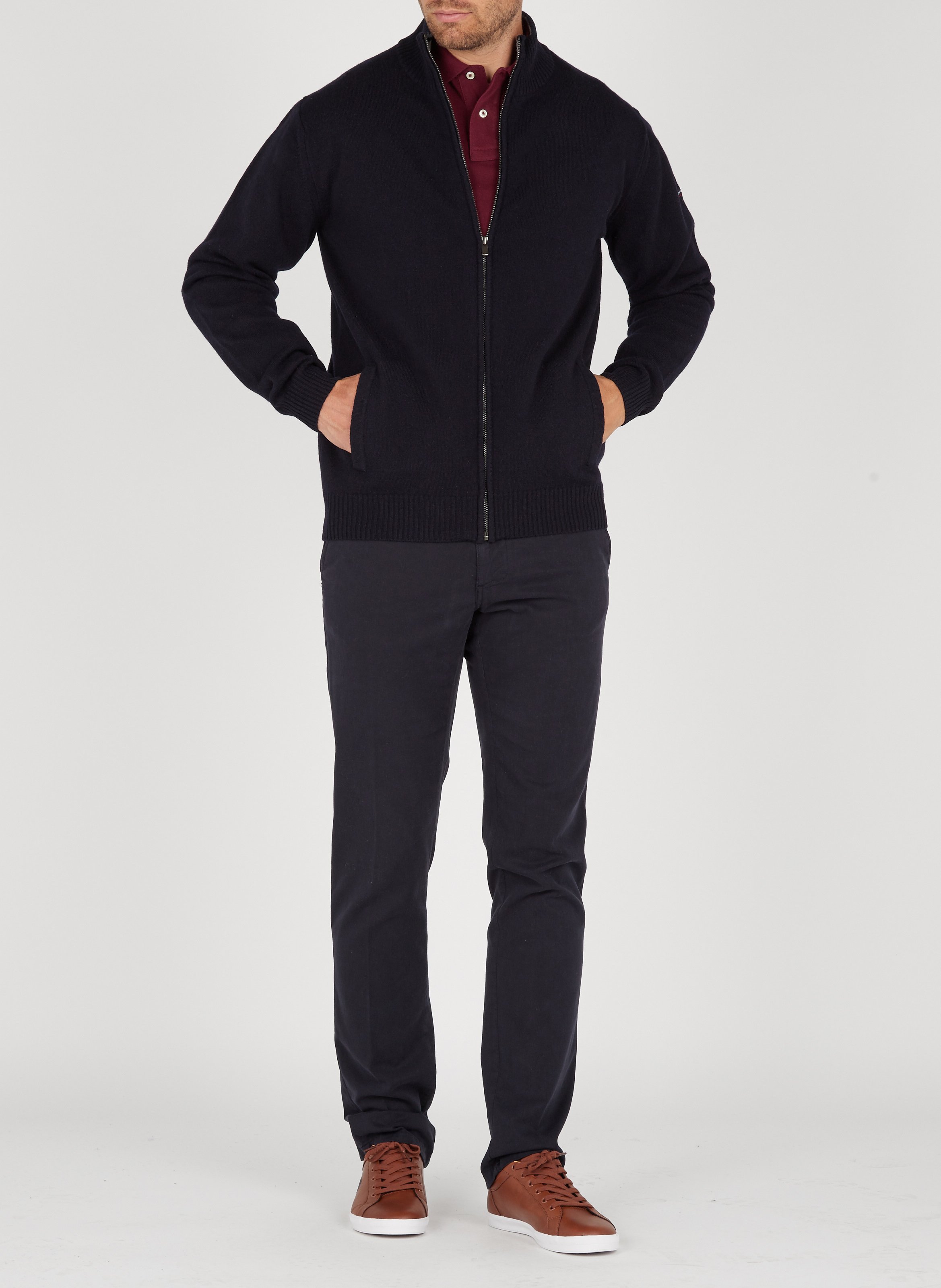 Gilet droit col montant en laine ARMOR-LUX Bleu