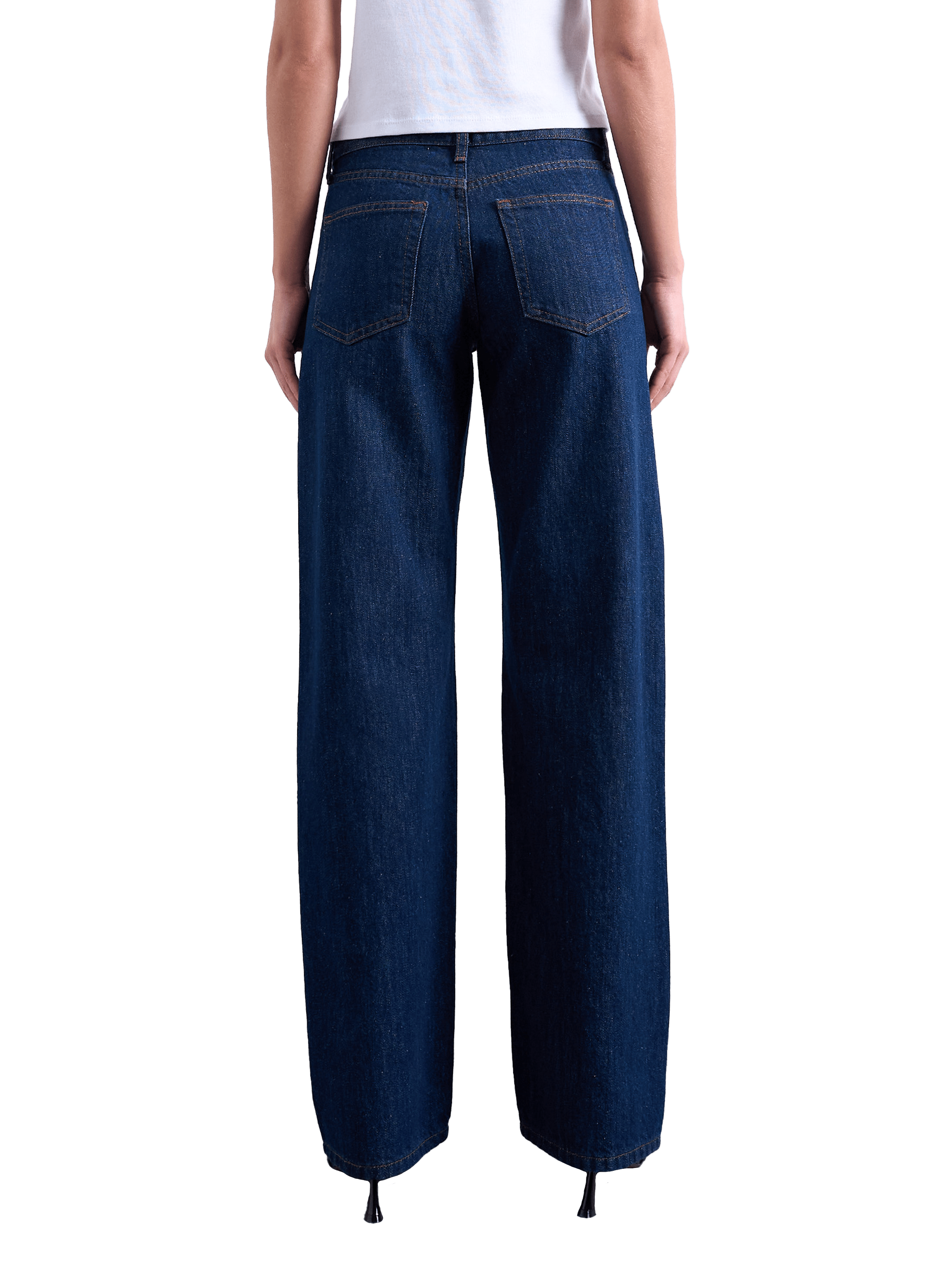 Straight-cut cotton jeans TOPSHOP Blue