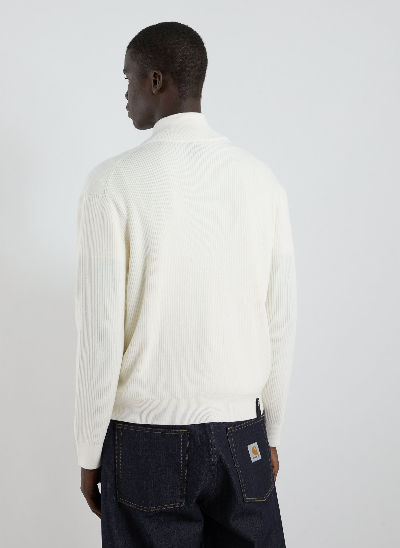 Ribbed wool and cotton blend vest ARMANI EXCHANGE White