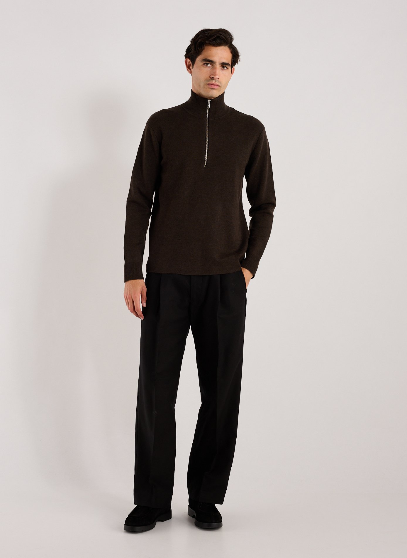 Zippered high neck sweater NN.07 Brown