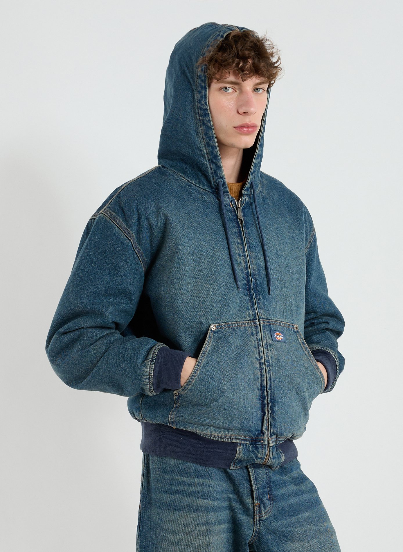 DICKIES Veste à capuche en coton Bleu