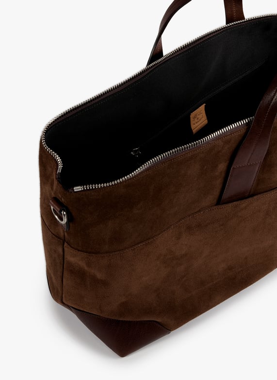 Sac de voyage en cuir | Marron by IL BISONTE Sac de voyage en cuir Marron