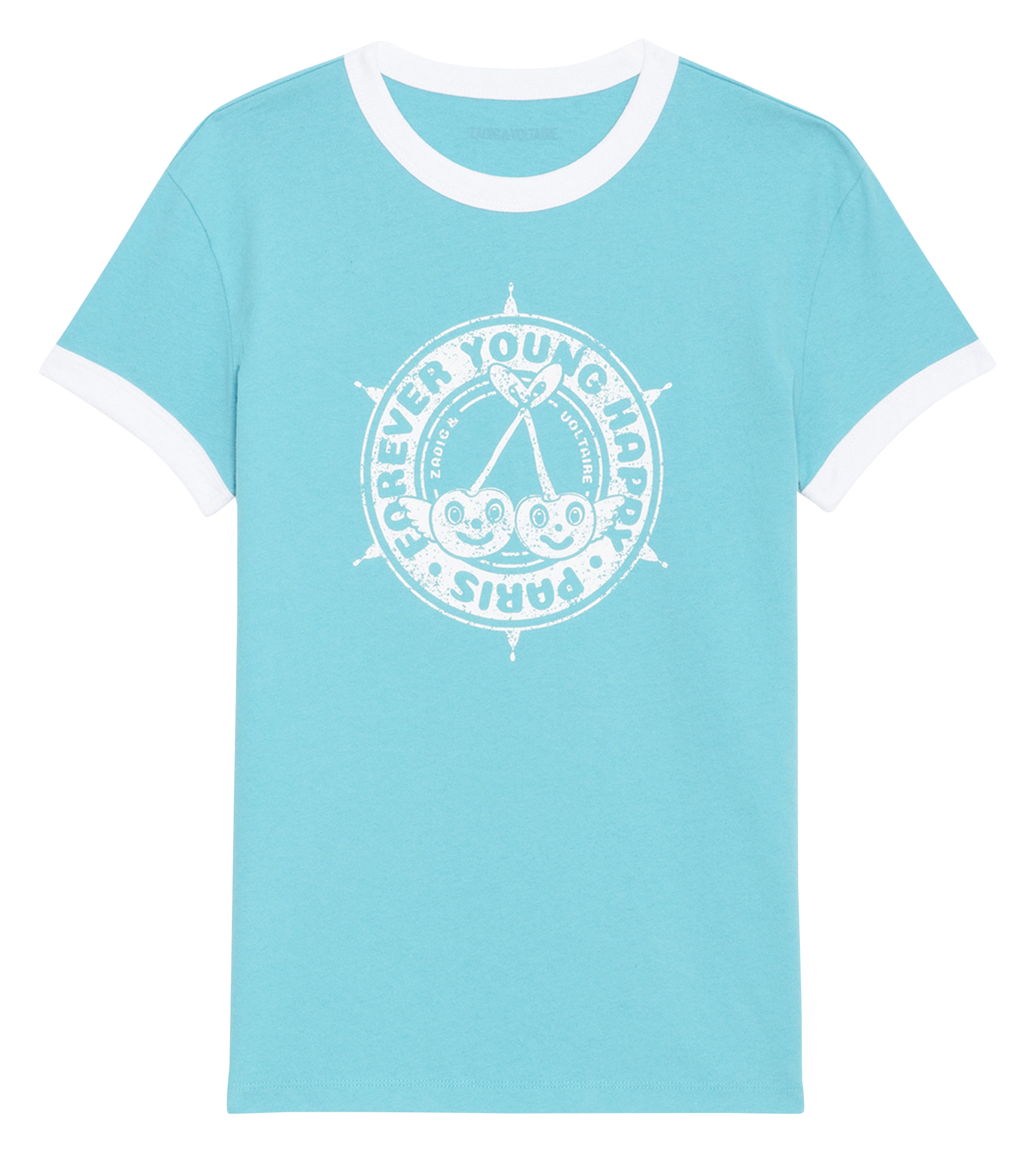 ZADIG&VOLTAIRE Tee-shirt col rond blason en coton bio walk Bleu