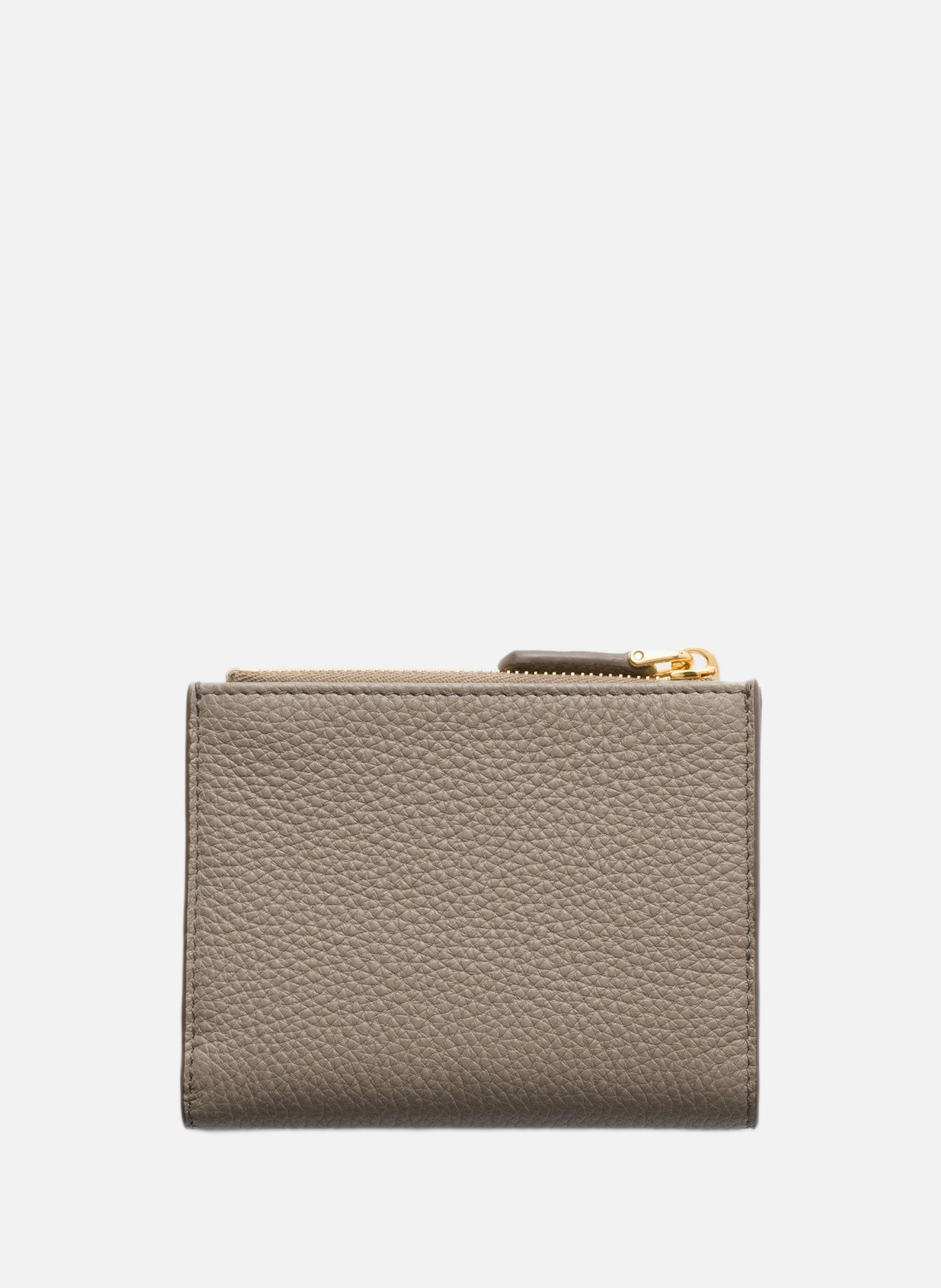 Petit portefeuille en cuir PRADA Gris