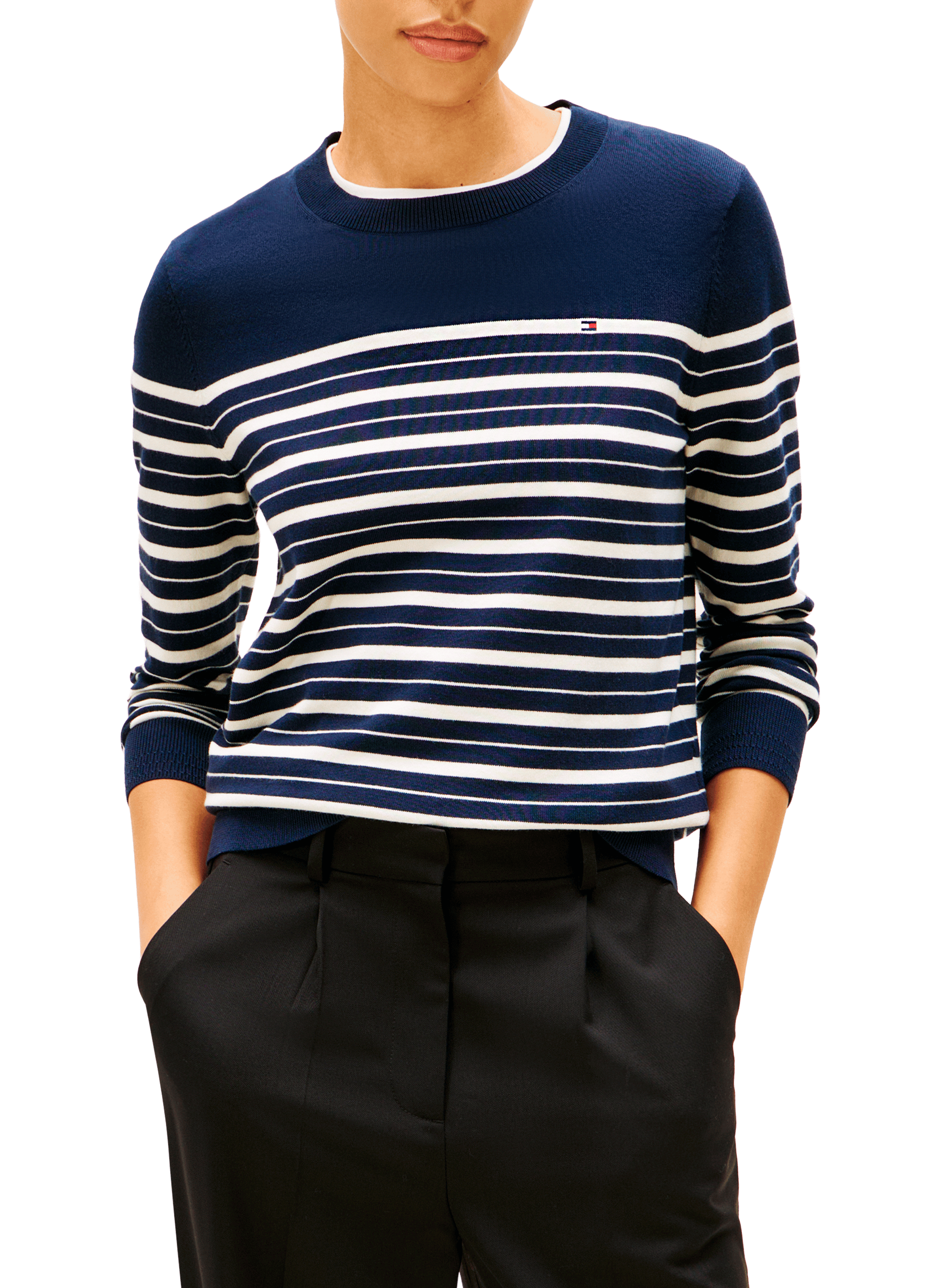 TOMMY HILFIGER Pull à col ras-du-cou Multicolore