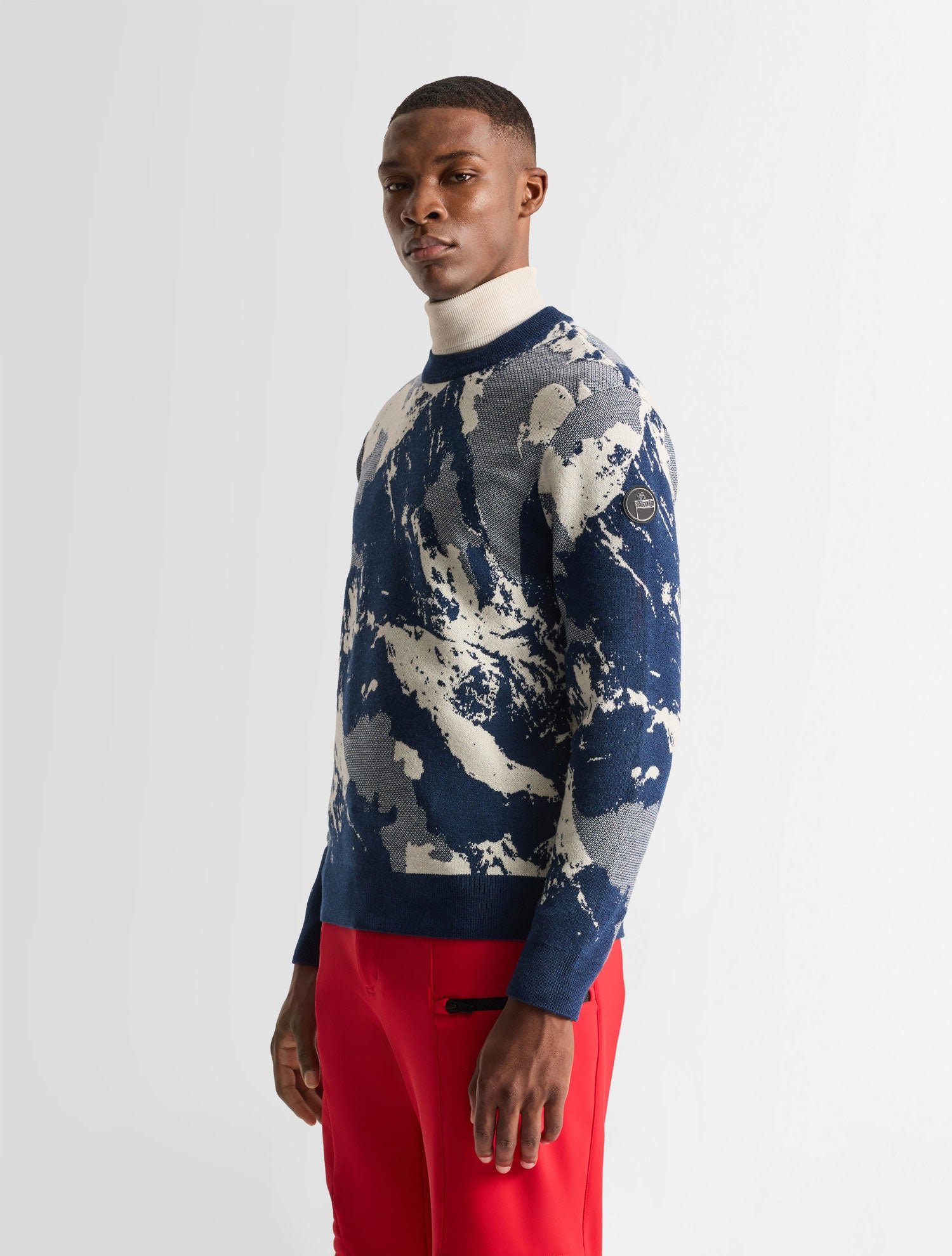 Pull mountn col rond coupe regular Bleu