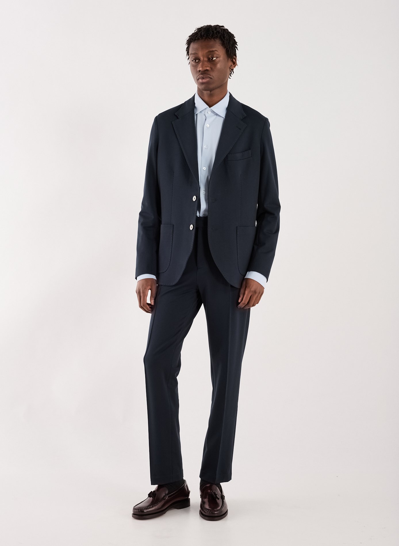 Cotton blend straight trousers STEFAN BRANDT Blue