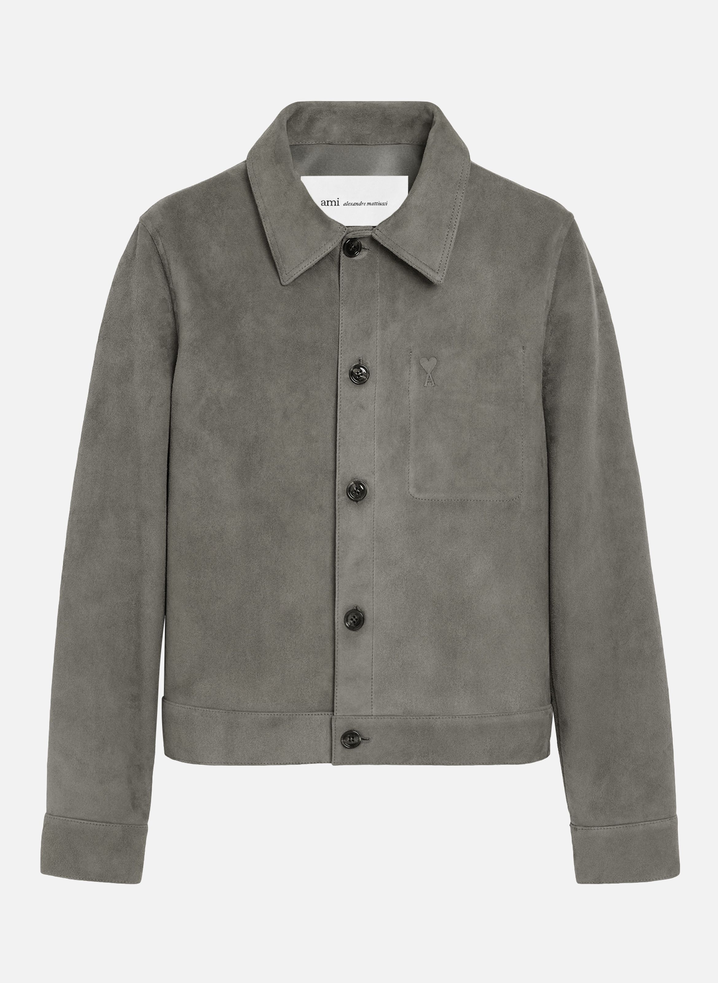 Veste boutonnée ami de coeur en cuir Gris