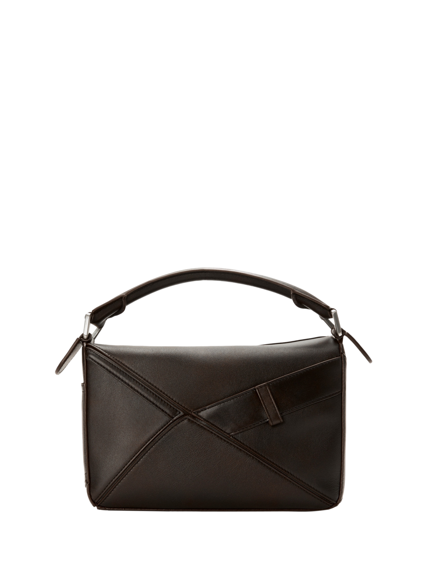 Petit sac Puzzle Panta en cuir de veau brillant LOEWE Noir