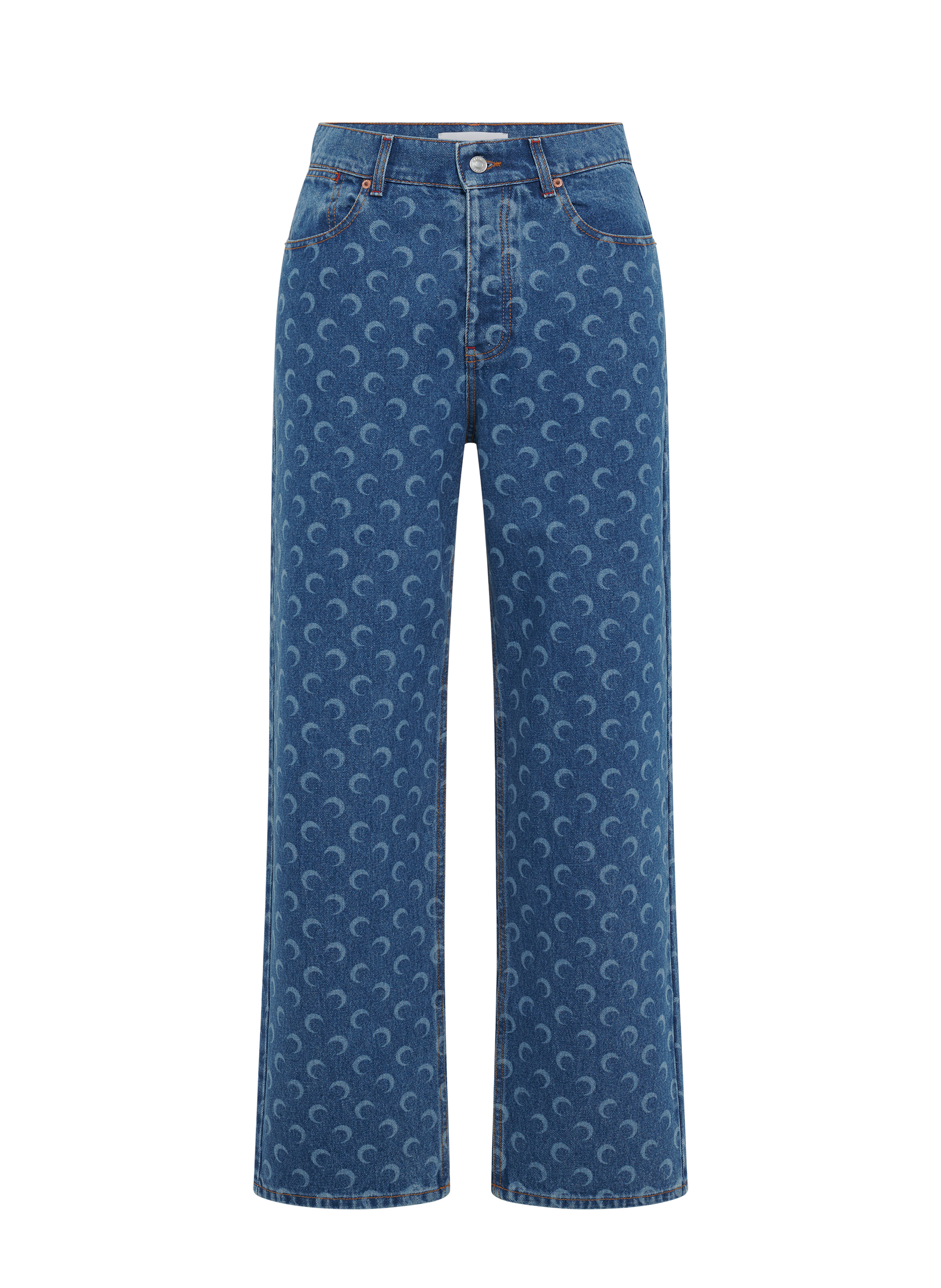 Moon laser blue wash denim baggy jeans MARINE SERRE Blue