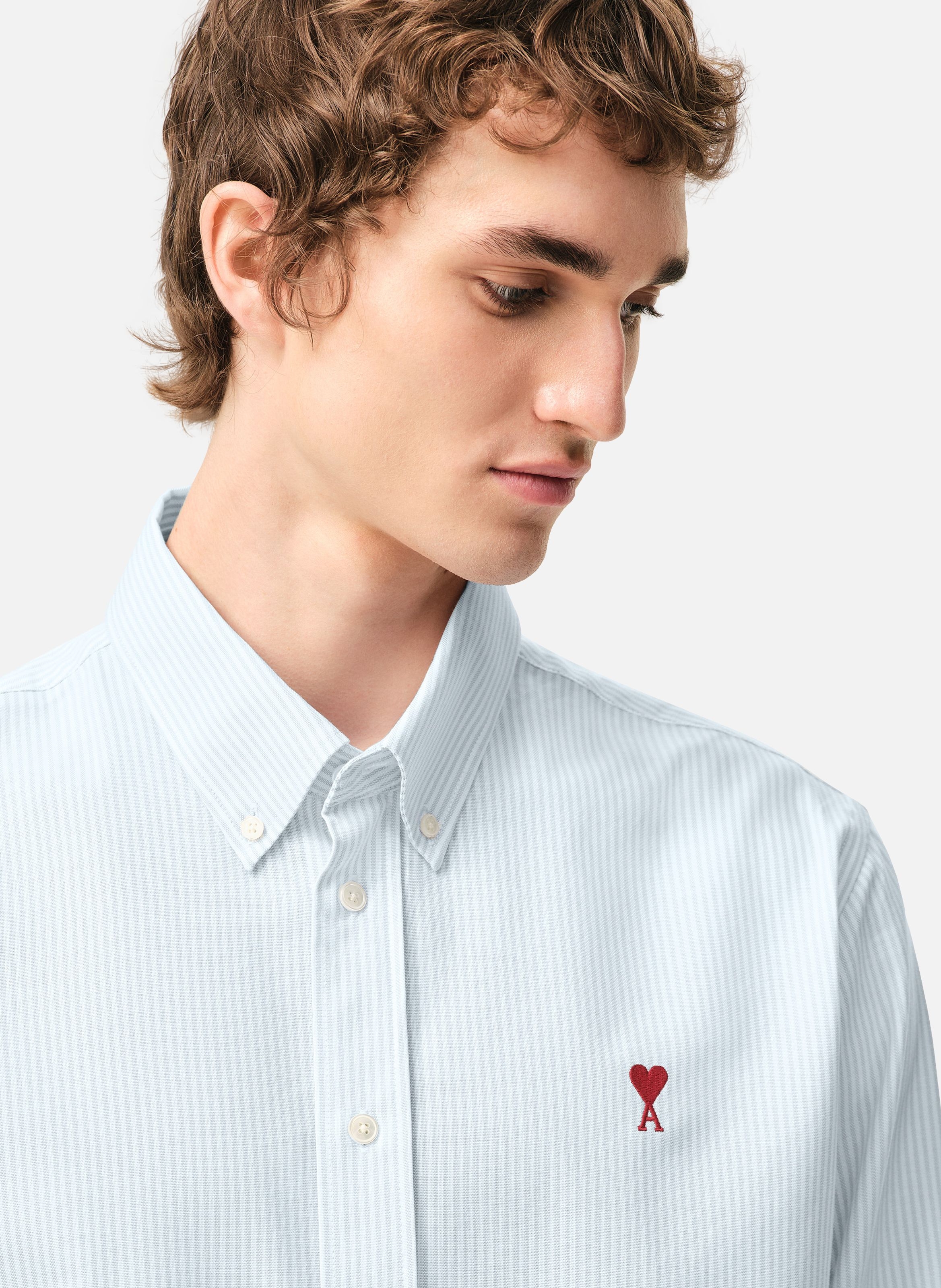 Chemise Col Boutonné Ami de Coeur unisexe AMI PARIS Bleu
