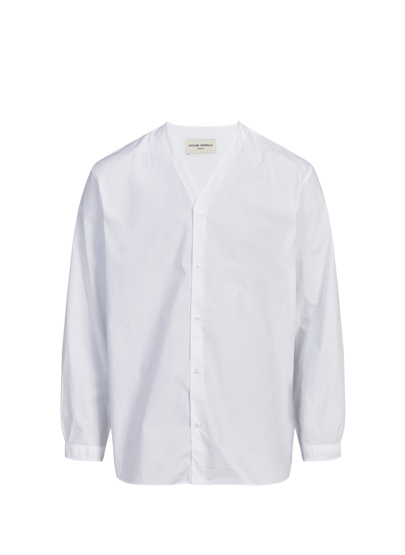 Chemise encolure V en coton OFFICINE GENERALE Blanc
