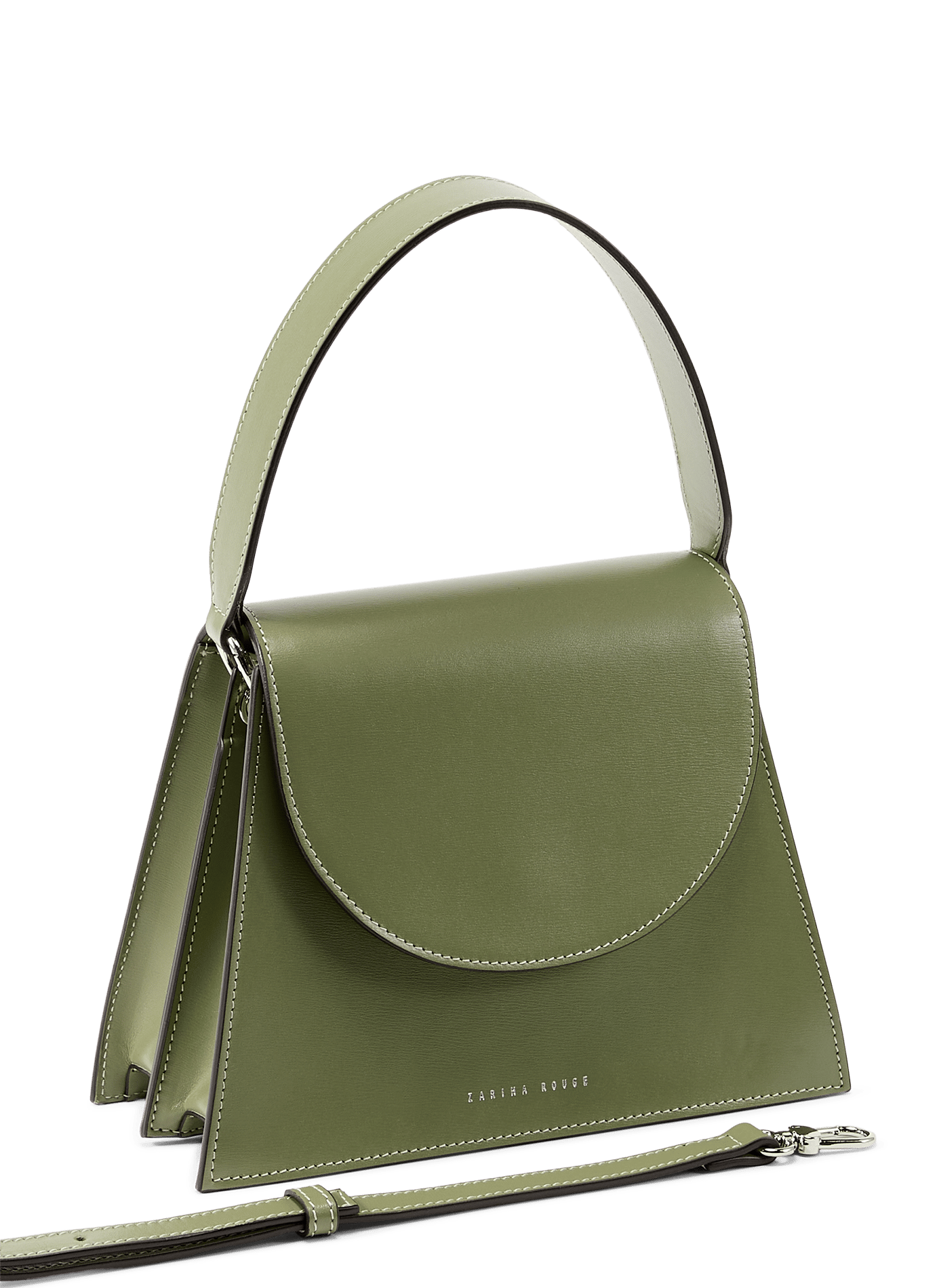 Sac à main avec bandoulière amovible en cuir ZARINA ROUGE Green