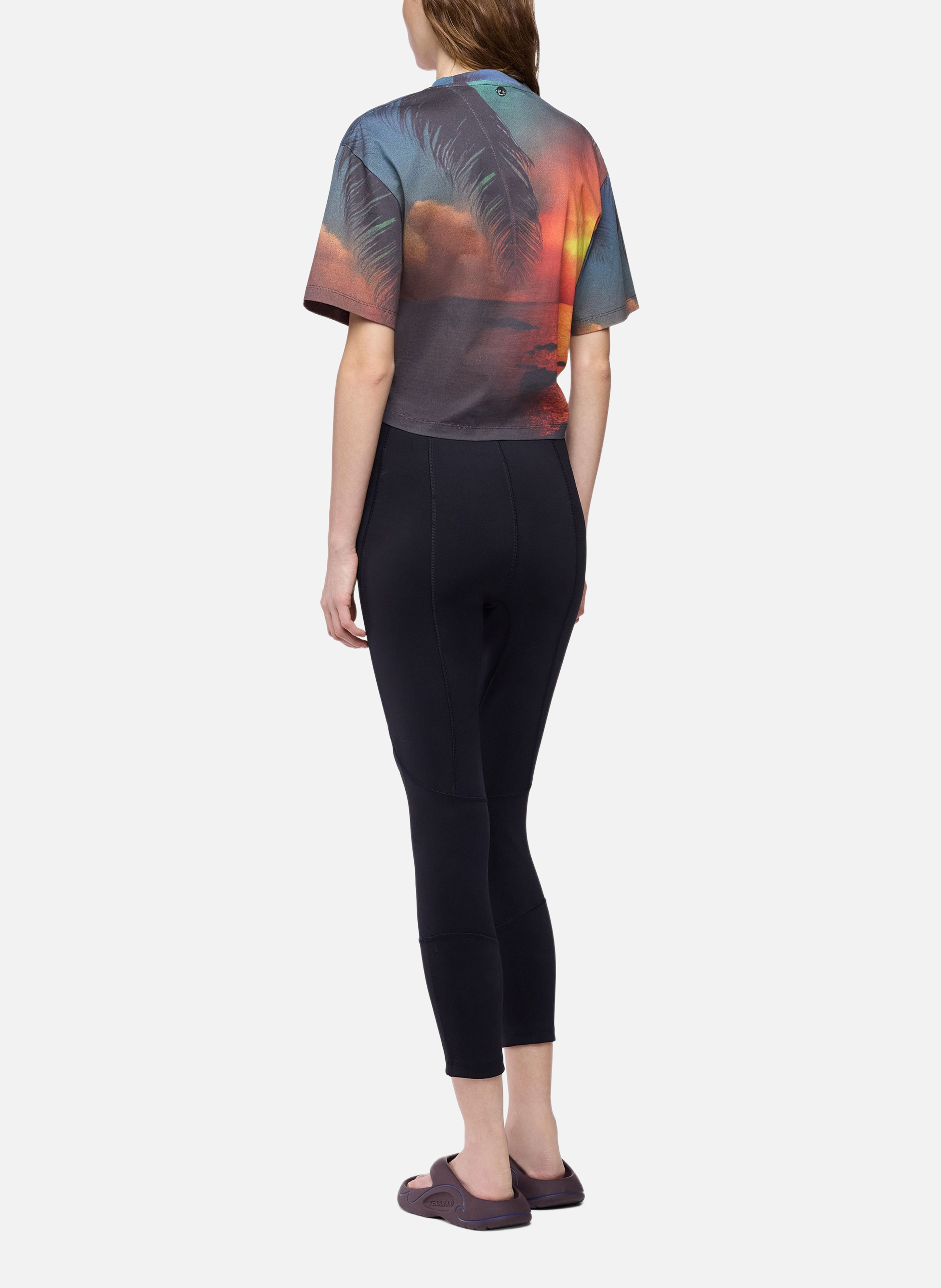 T-shirt en coton imprimé feu d’artifice avec détail piercing signature RABANNE Orange