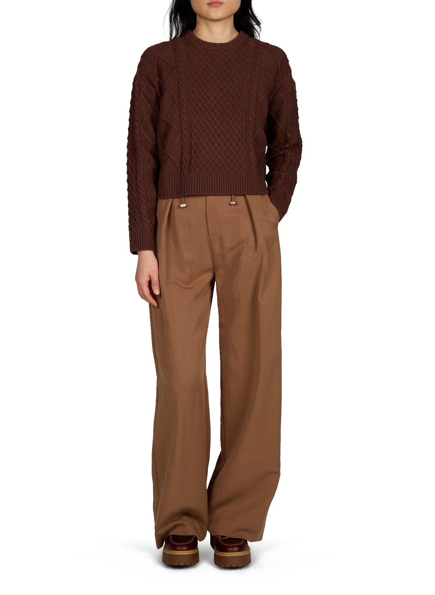 Pantalon ample Jio  SUNCOO Marron