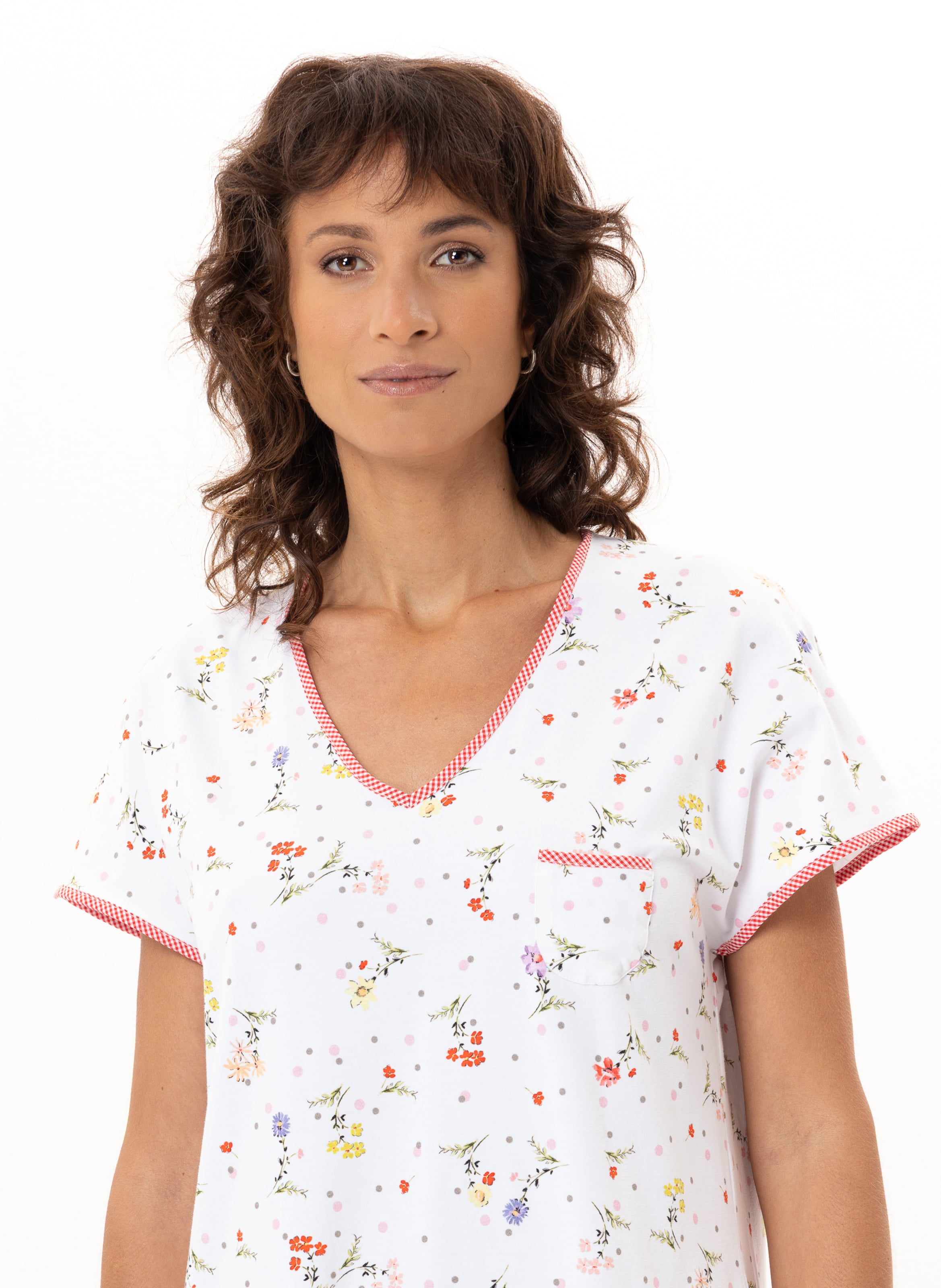 Chemise de nuit en coton daisy 201 LE CHAT Multicolore