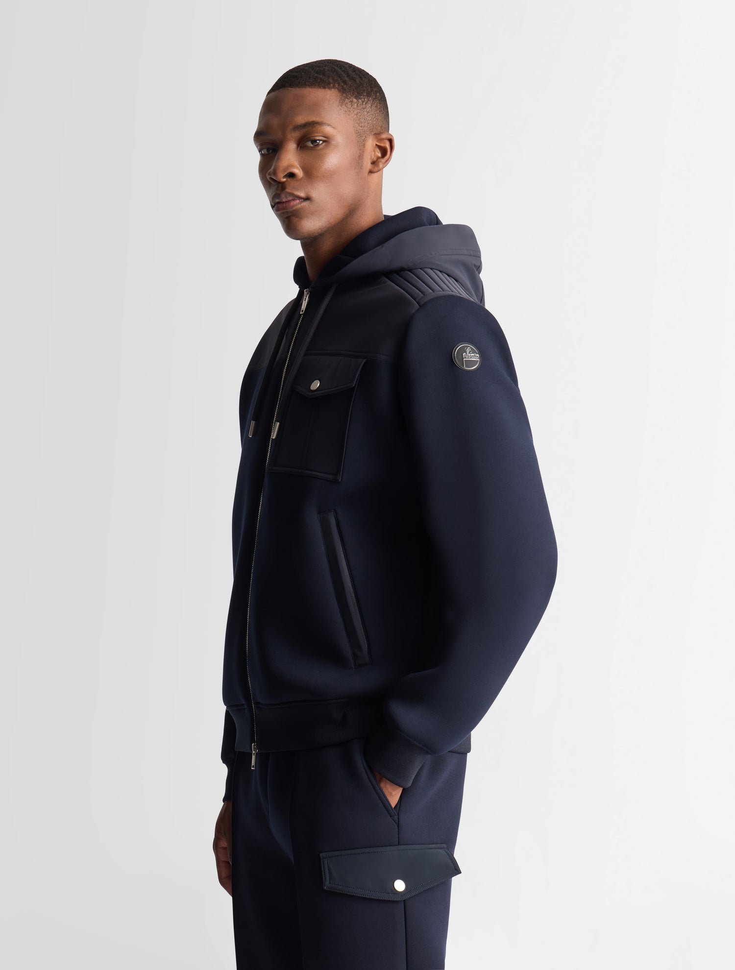 Blouson cimarag col capuche coupe regular FUSALP Bleu