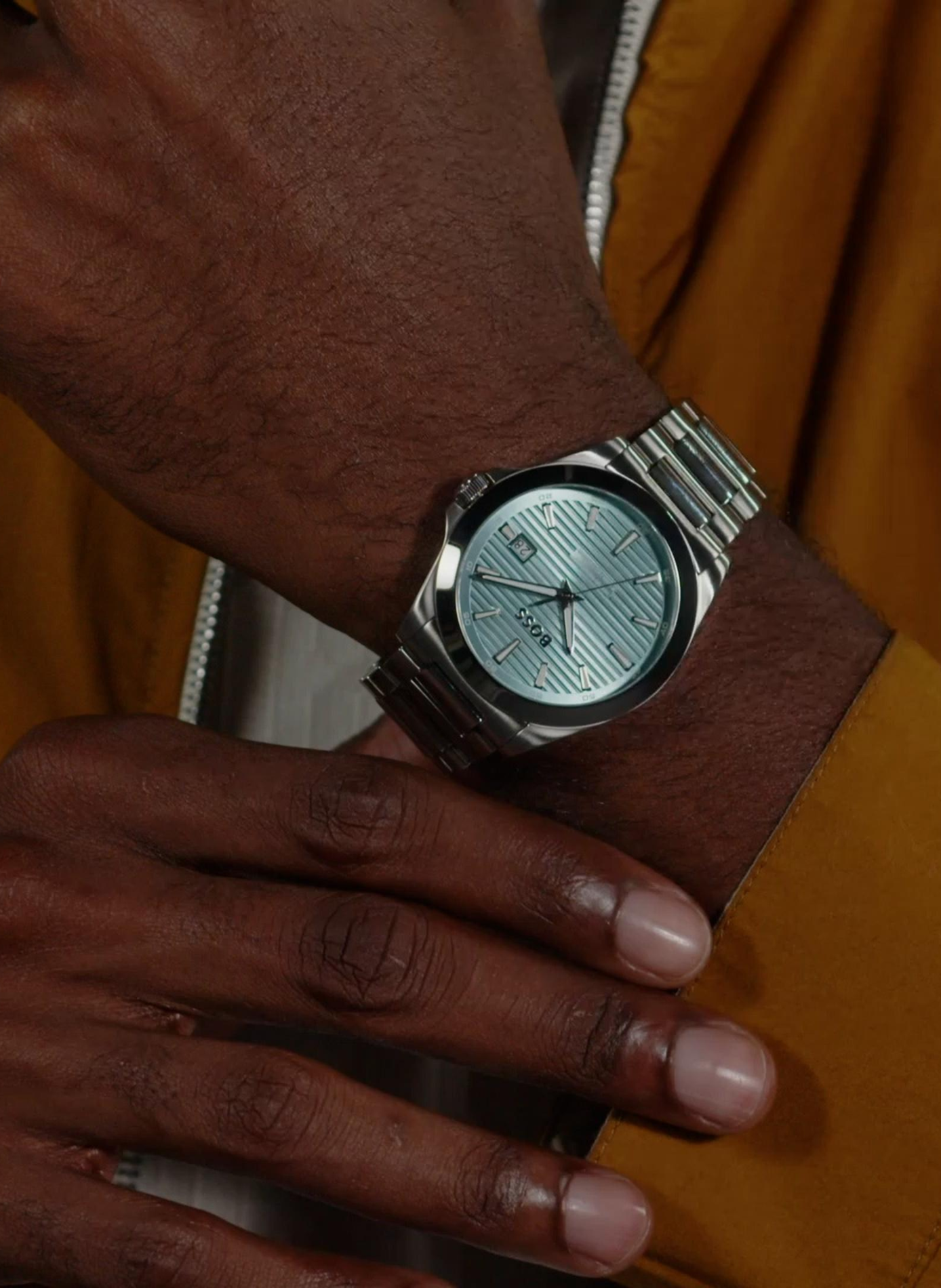 Montre quartz Strike en acier inoxydable BOSS MONTRES Bleu