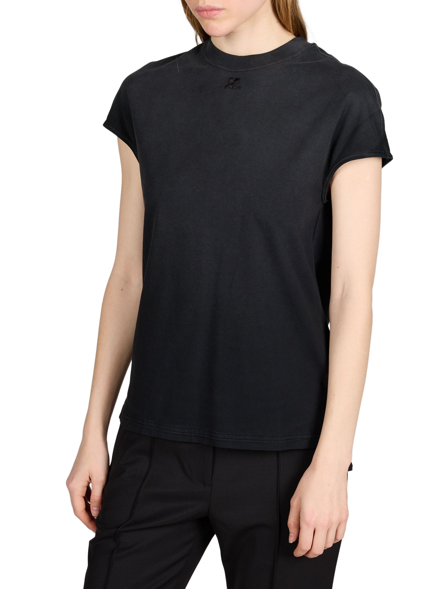 T-shirt en coton COURRÈGES Noir