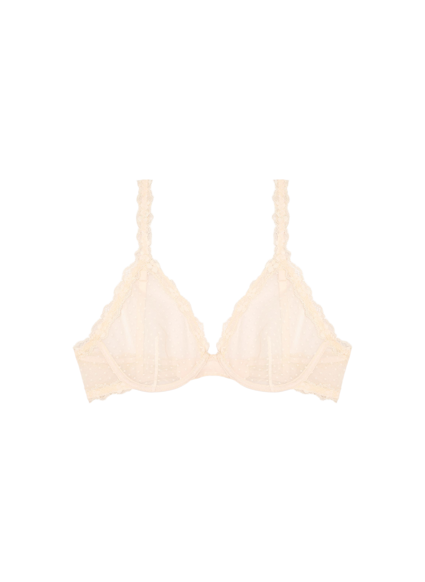 Sujetador transparente de lunares con bordes de encaje PASSIONATA Beige
