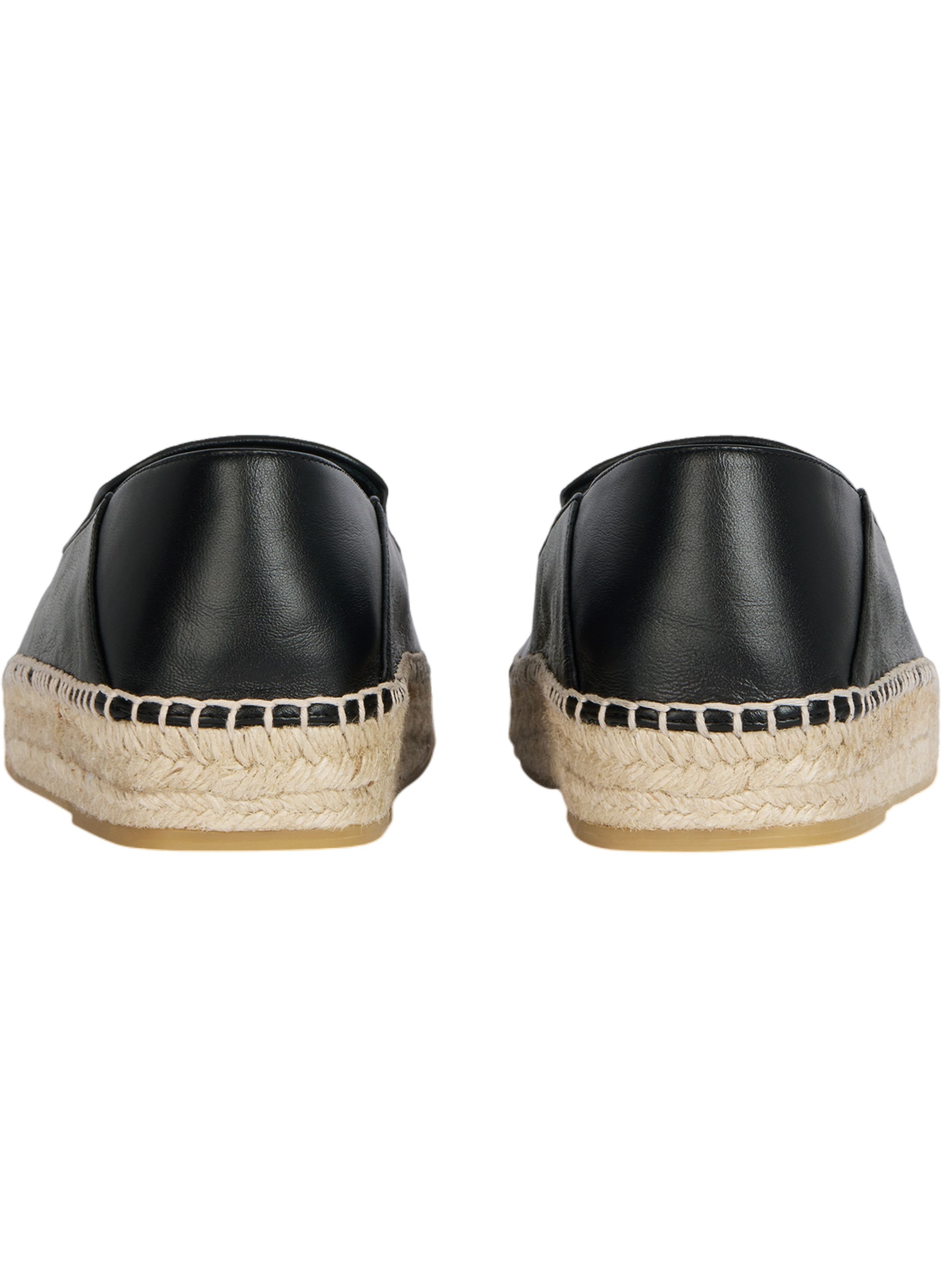 Espadrilles en cuir lisse BALMAIN Noir