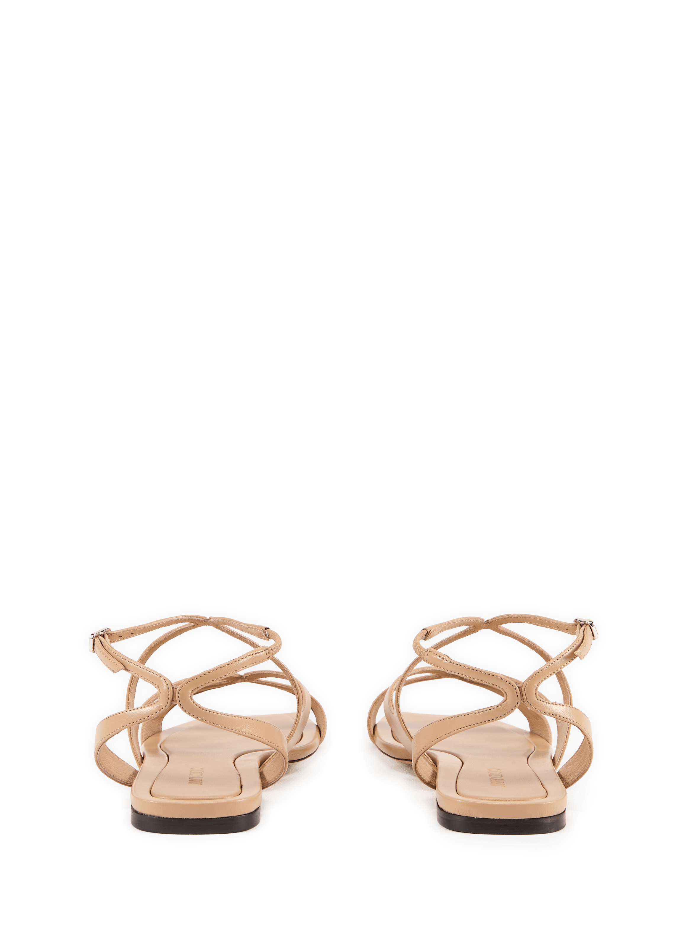 Flat leather sandals Ayla JIMMY CHOO Beige