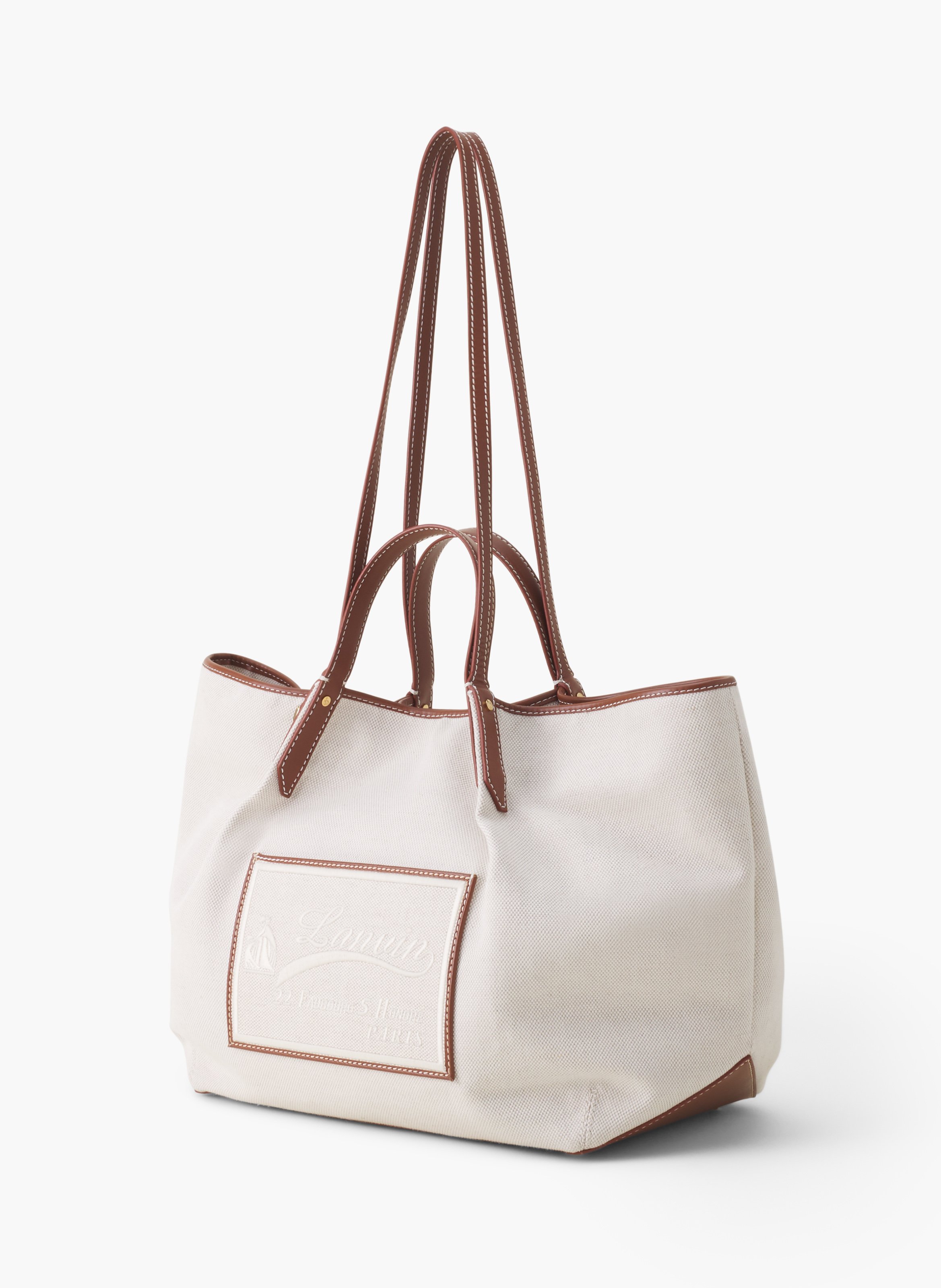Sac cabas catch en canvas LANVIN Beige