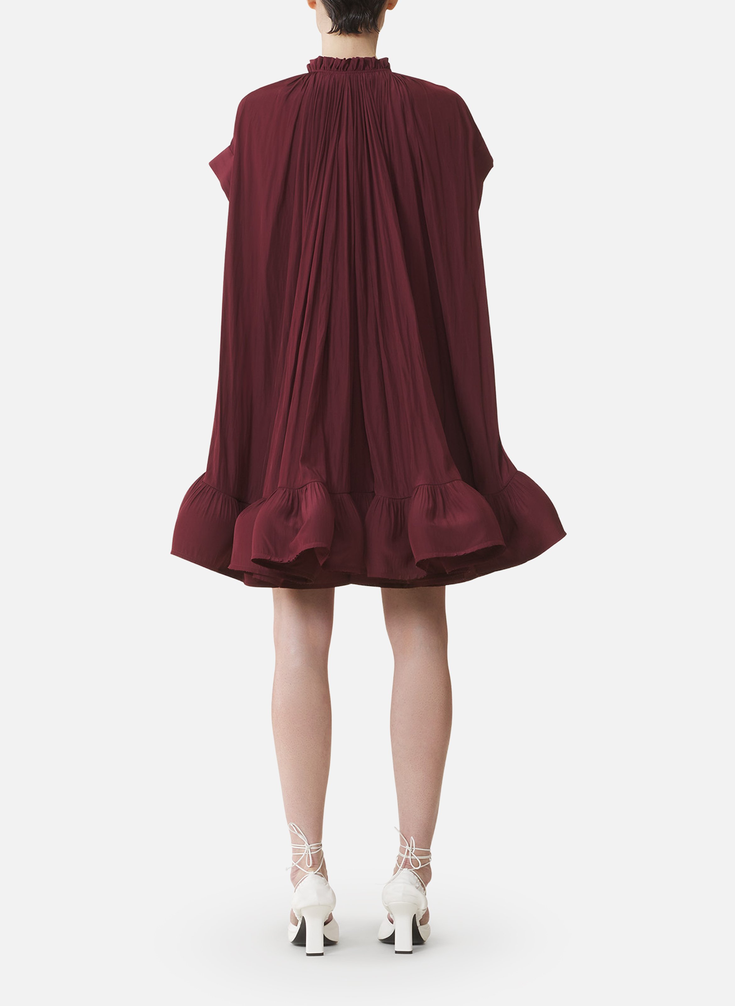 Robe courte en charmeuse LANVIN Rouge