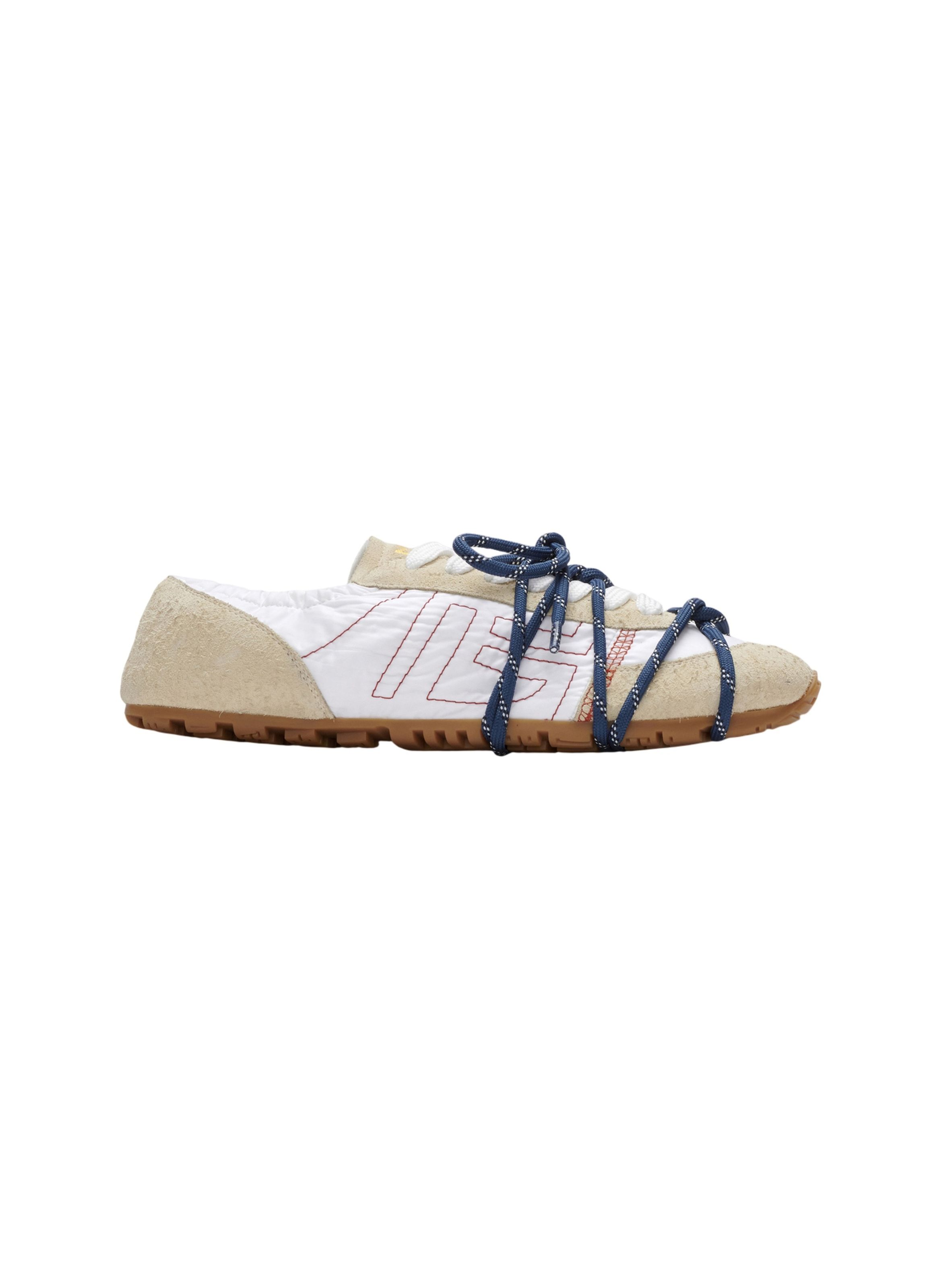 Basket racer 45 en nylon et cuir suédé BALMAIN Beige