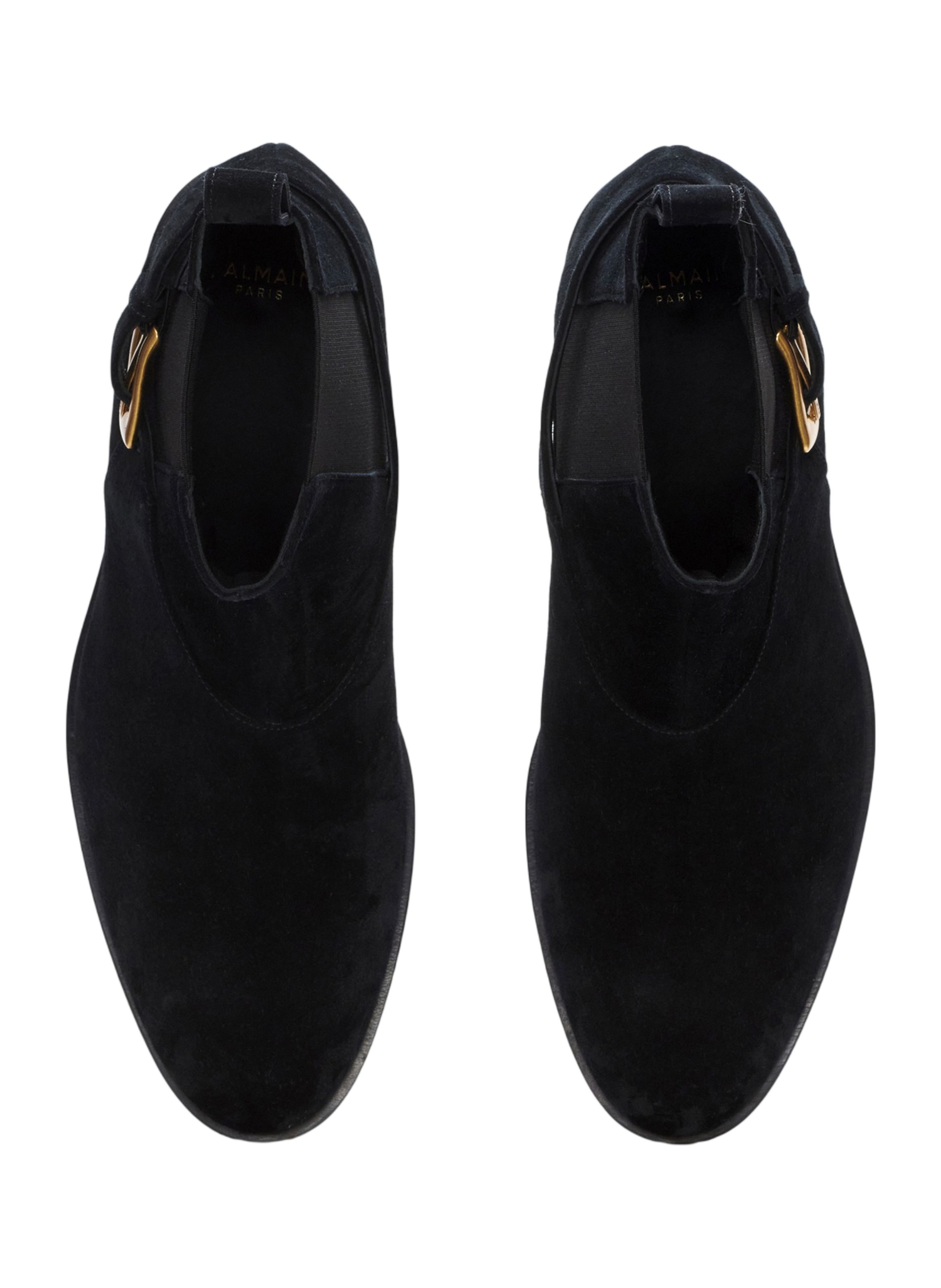 Boots chelsea anthem en cuir suédé BALMAIN Noir