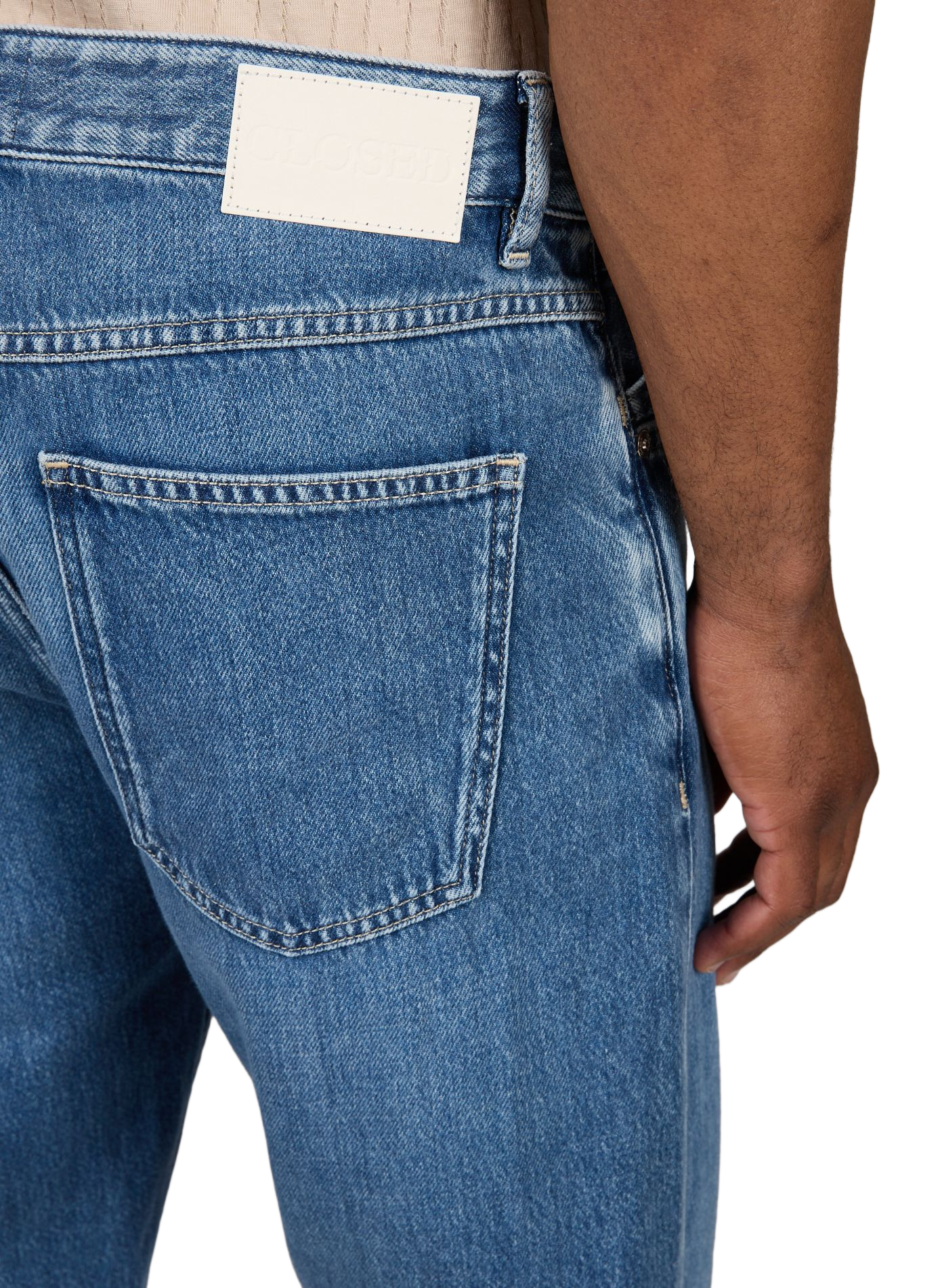 Jean coupe droite à taille mi-haute en coton CLOSED Bleu