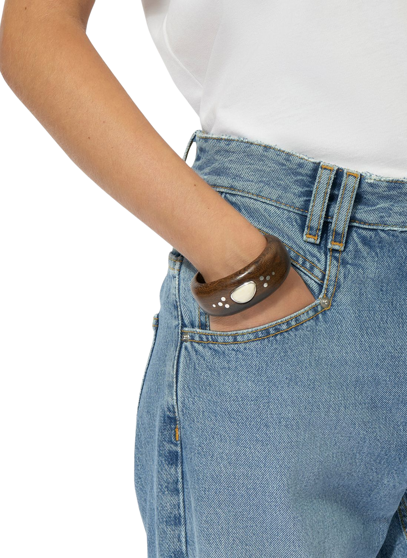 Armband Layla aus Holz und Büffelknochen ISABEL MARANT Mehrfarbig