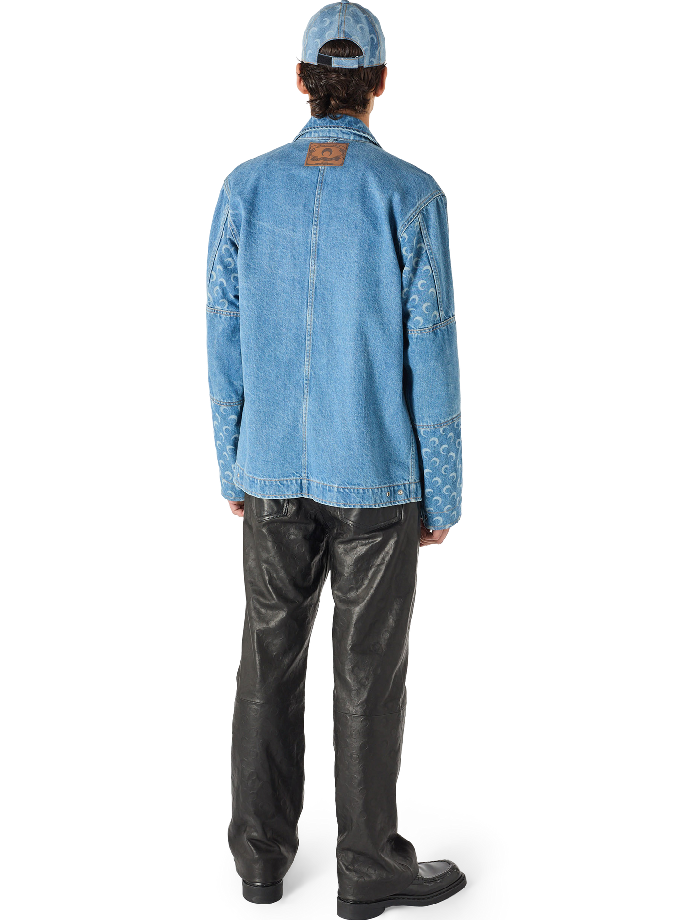 Veste trucker en denim bleu clair coton biologique MARINE SERRE Bleu