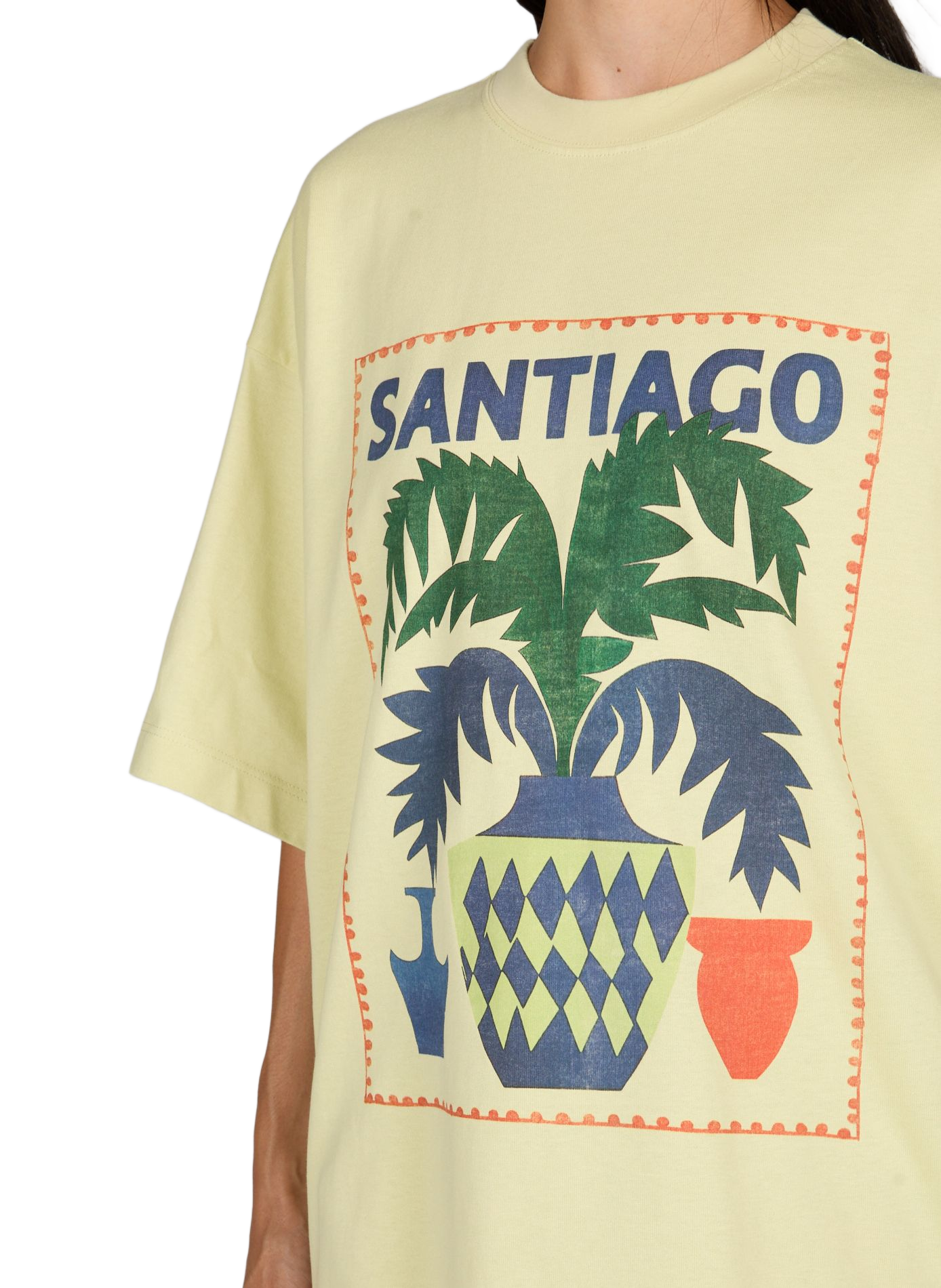 Tee-shirt droit sérigraphié TOPSHOP Vert