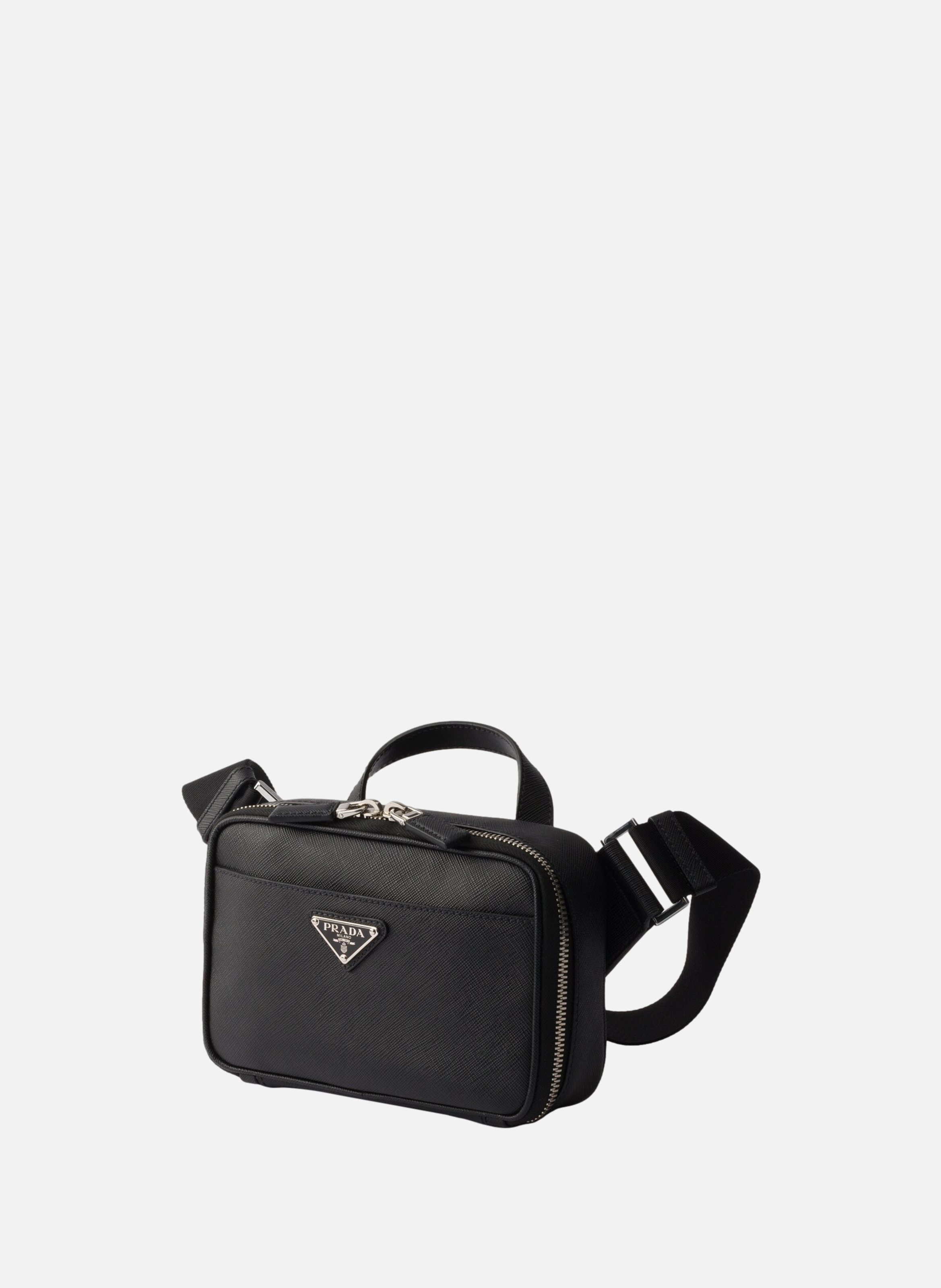 Sac porté épaule en cuir saffiano PRADA Noir