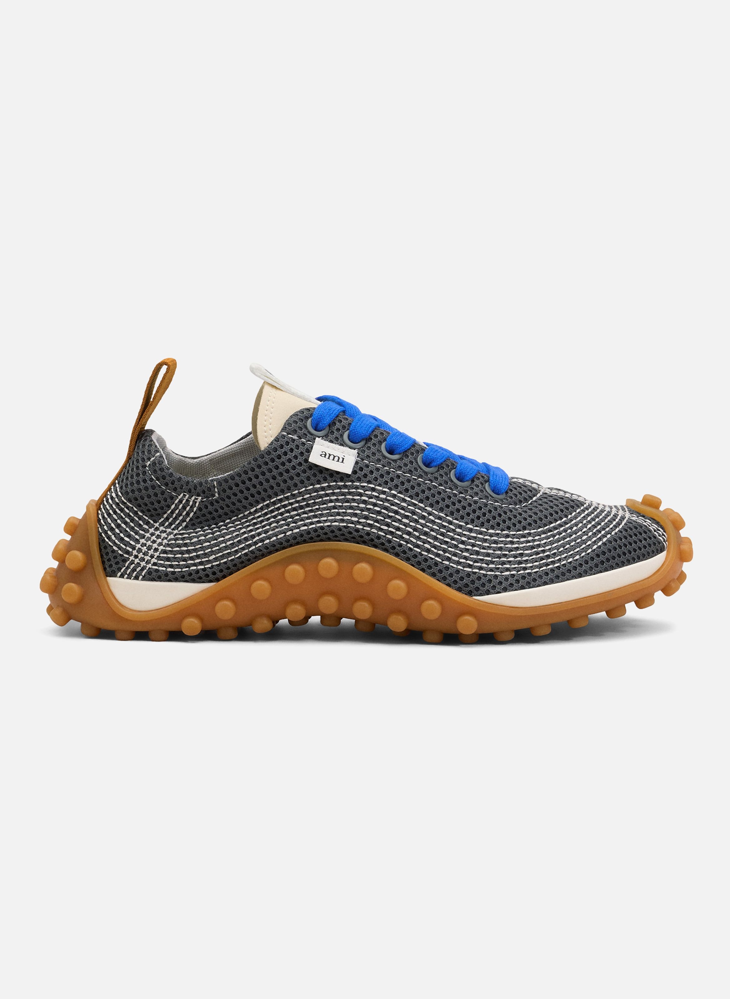 Sneakers mirage unisexes en mesh  Gris carbone/bleu roi
