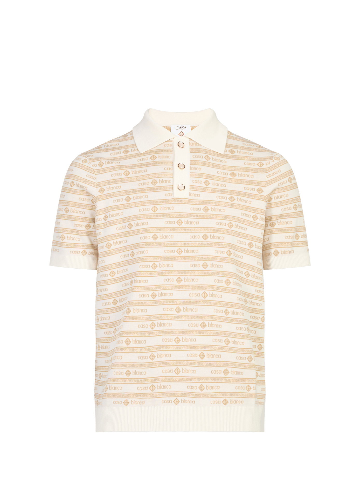 Knit wool logo polo CASABLANCA PARIS Beige