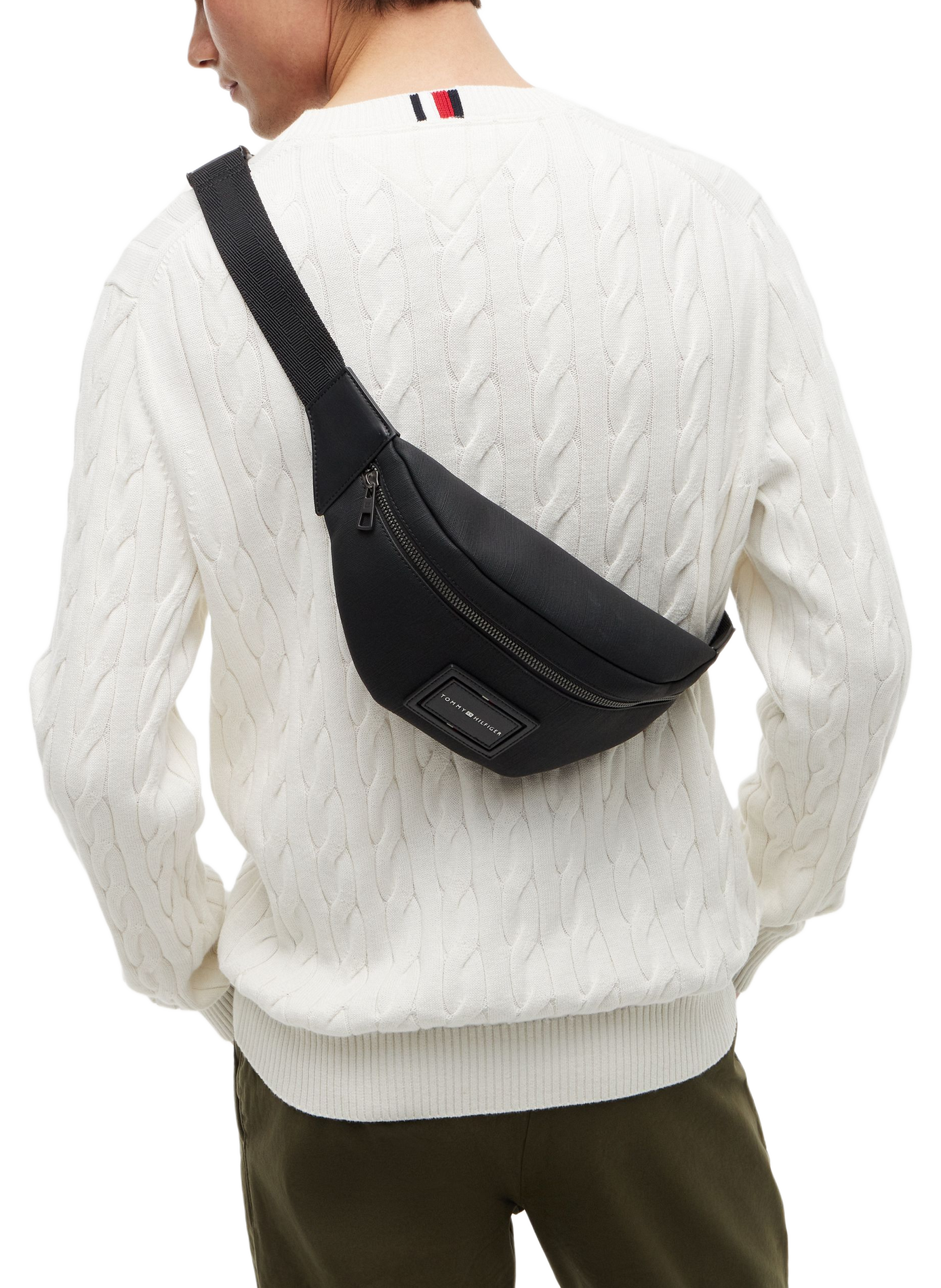 Sac banane texturé à logo brodé TOMMY HILFIGER Noir