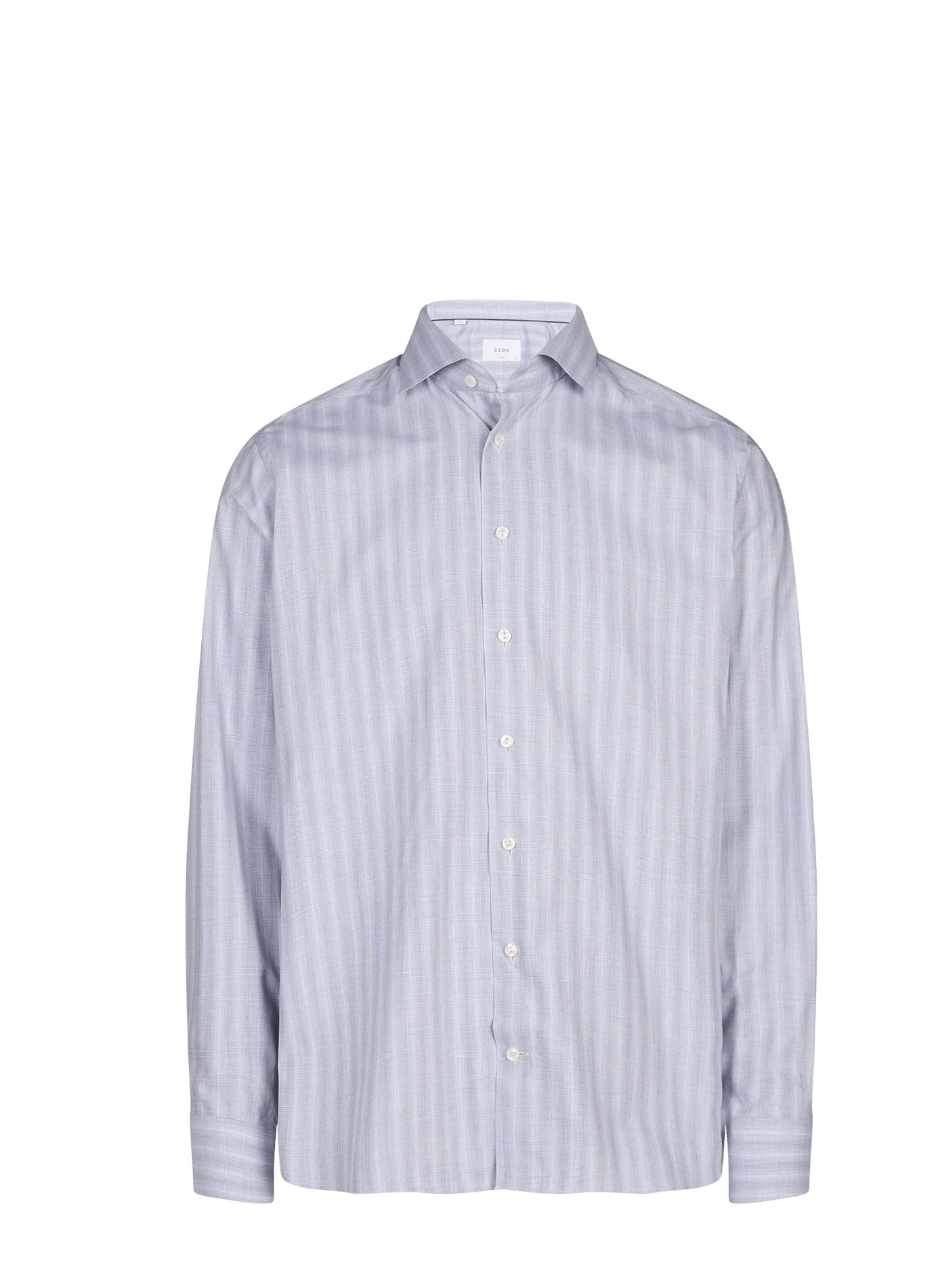 Chemise manches longues à carreaux en coton ETON Gris
