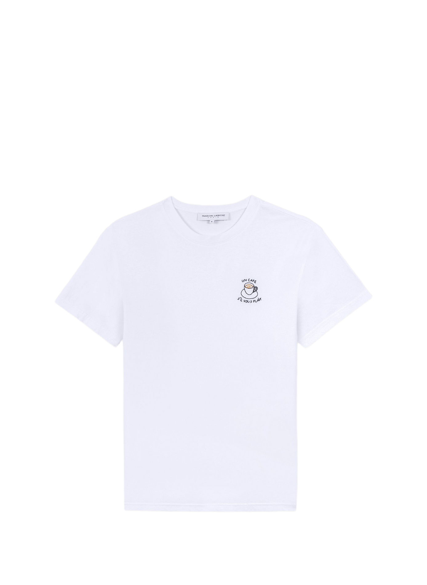 T-shirt droit brodé en coton MAISON LABICHE Blanc