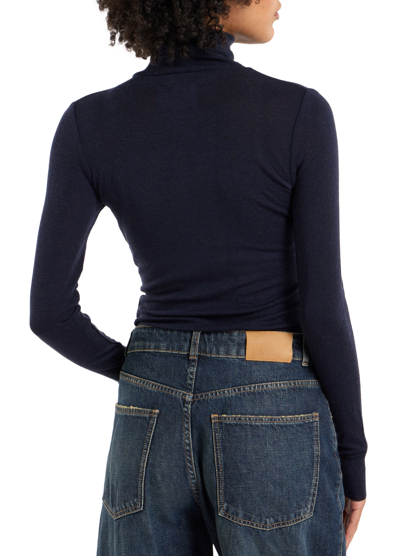Solid color Bucli wool turtleneck sweater SAISON 1865 Blue
